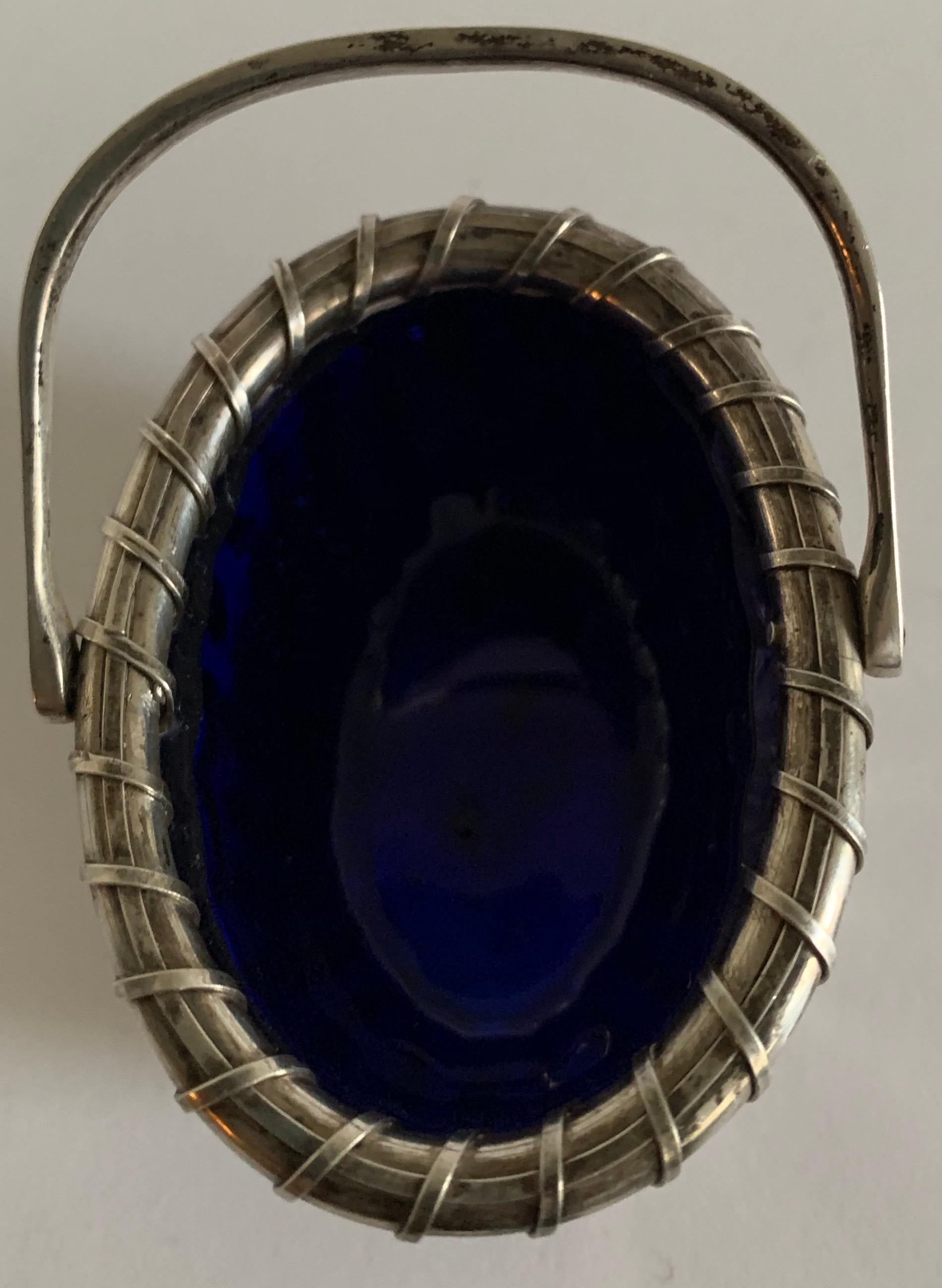 20th Century Sterling Silver Nantucket Basket Salt Cellar by Bethany Borzilleri