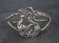 Sterling Nude Fairy Goddess Cuff Bracelet 6.25 Inches