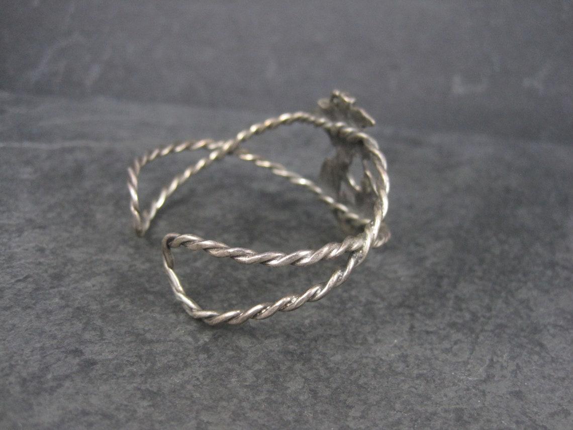 Sterling Nude Fairy Goddess Cuff Bracelet 6.25 Inches In Good Condition For Sale In Webster, SD