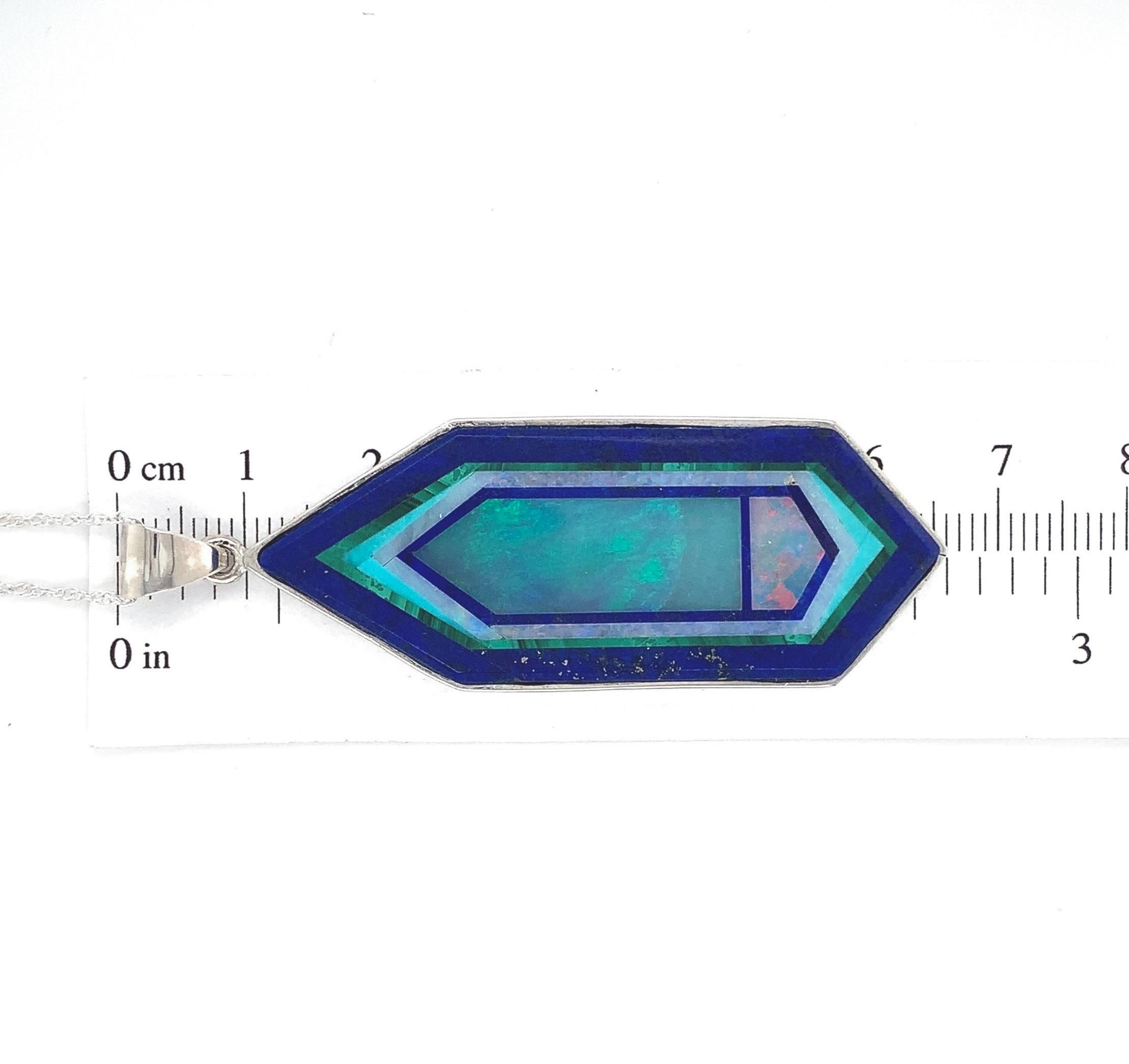 Opal-Intarsien-Anhänger aus Sterling von Kaufmann Lapis Lazuli 1