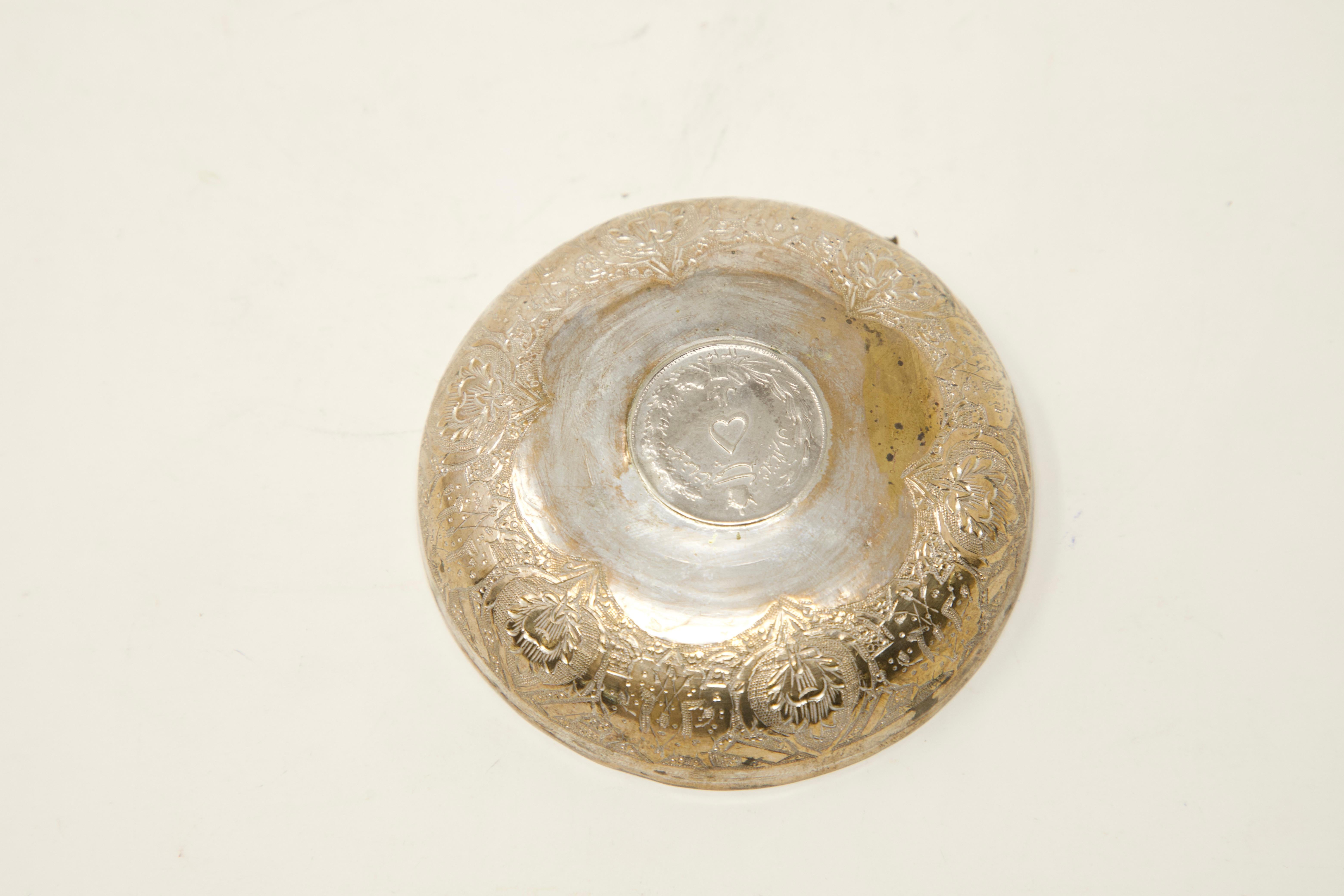 Chinese Sterling over Copper Coin Dish For Sale