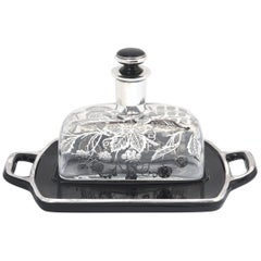 Sterling Overlay Perfume Bottle and Tray