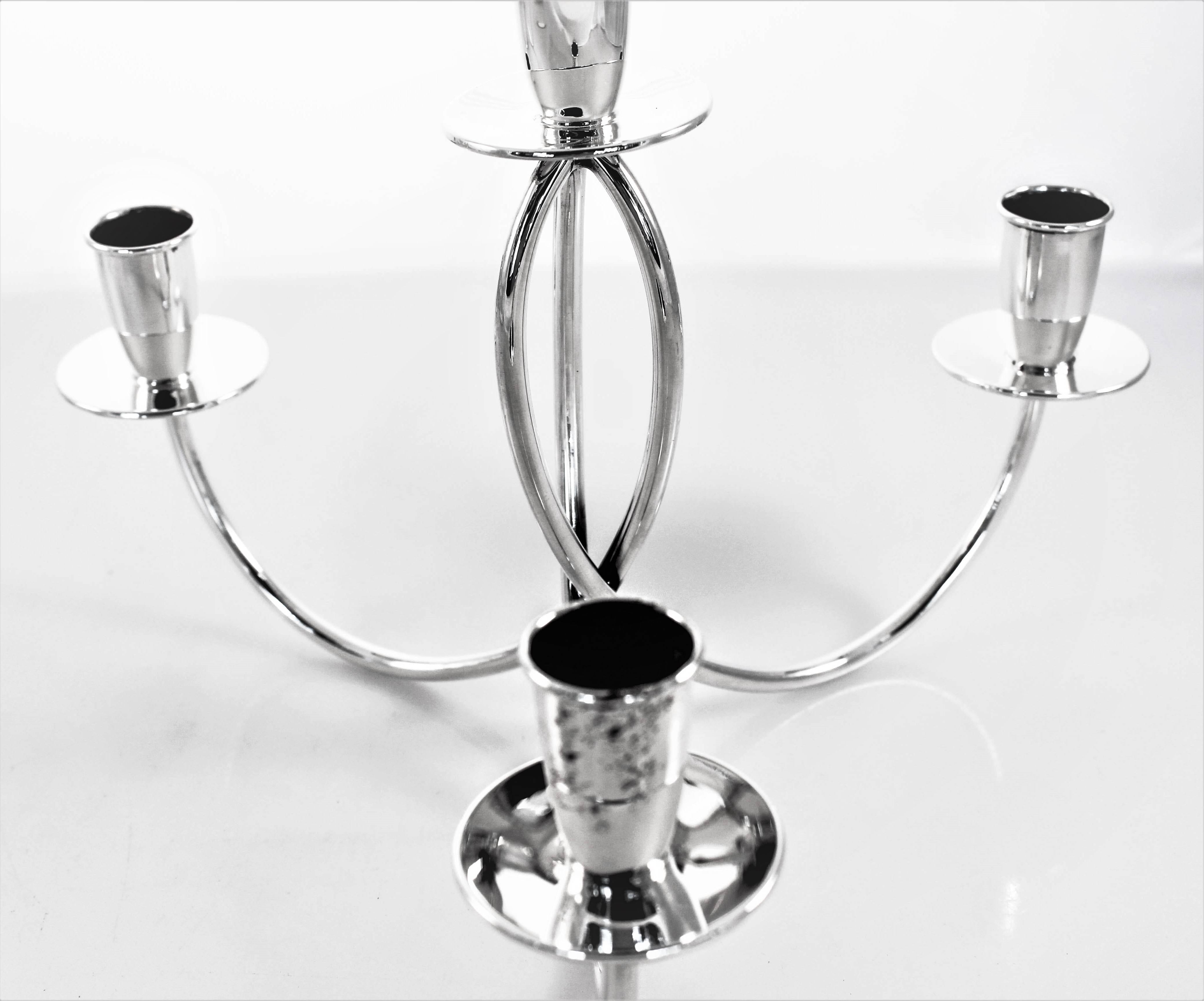 Mid-20th Century Sterling Pair of Candelabras