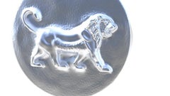 Sterling Persepolis Lion Signet Ring