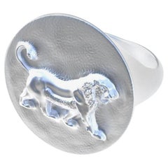 Sterling Persepolis Lion Signet Ring