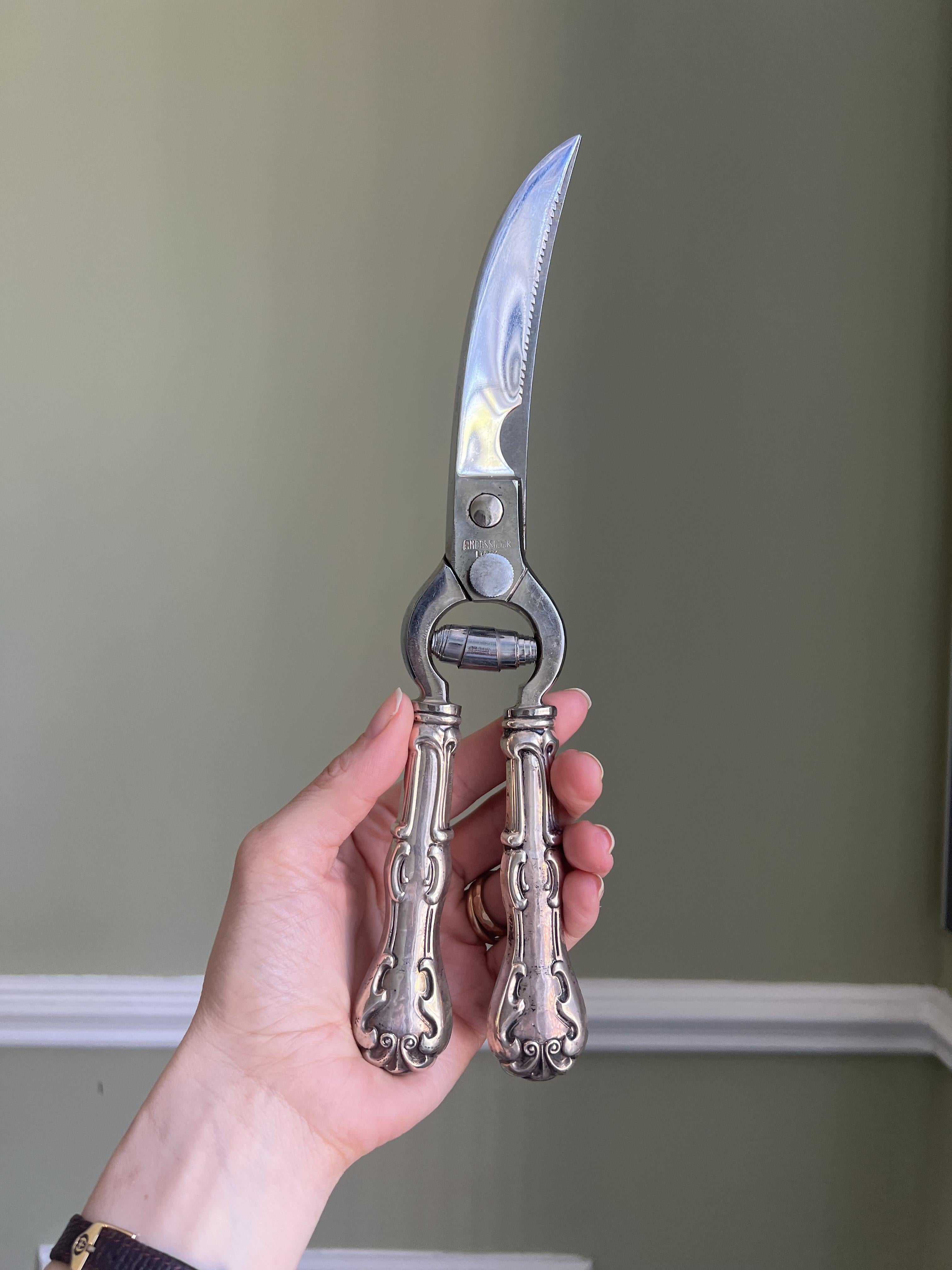 Mr. Giallo is opening his personal vault to sell a collection of his treasured antiques he's held on for so long.

About item:
Incredible Italian silver scissors that were once used for poultry when they originally came out. For yourself or a