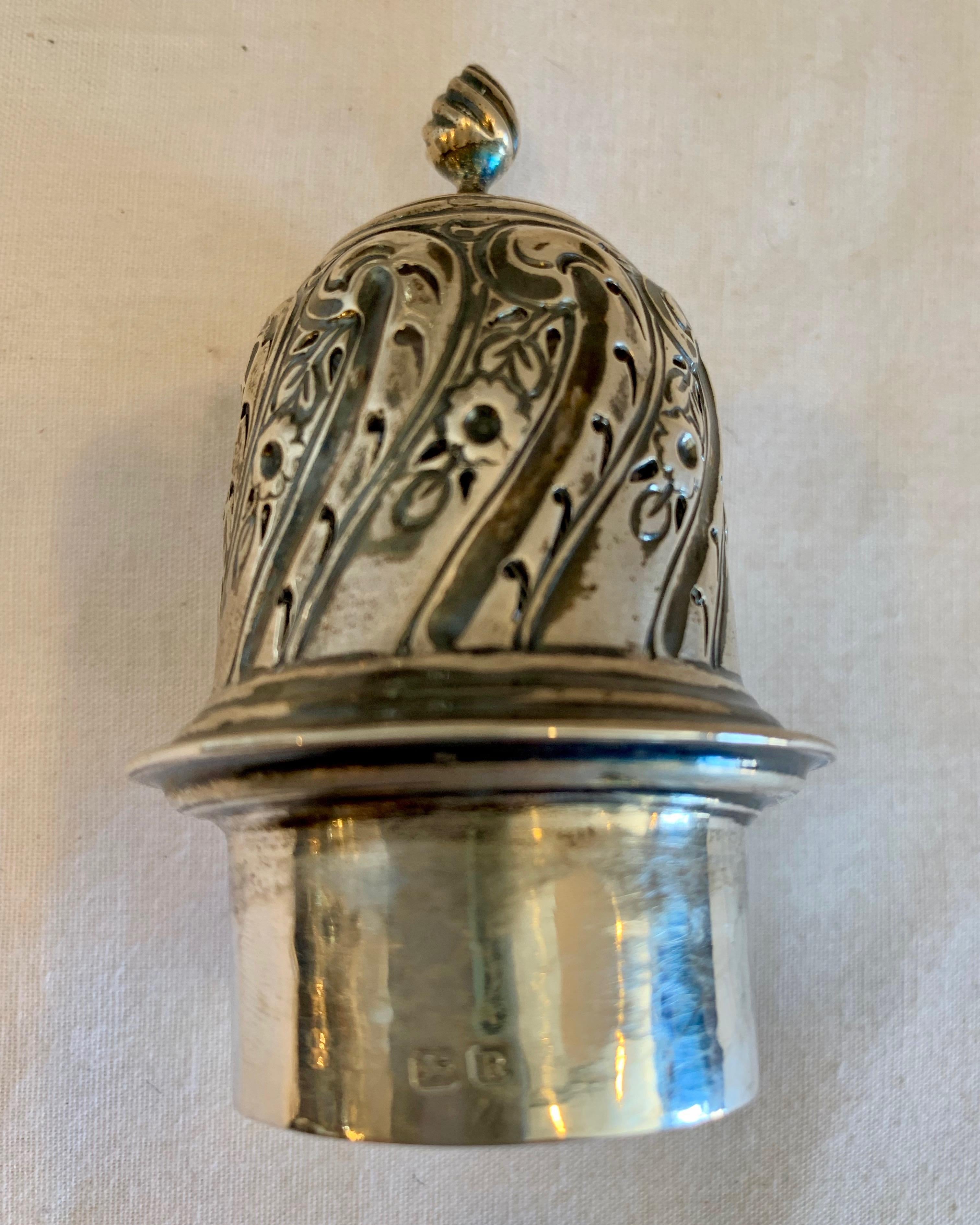 Sterling Repousse  Powdered Sugar Shaker For Sale 5