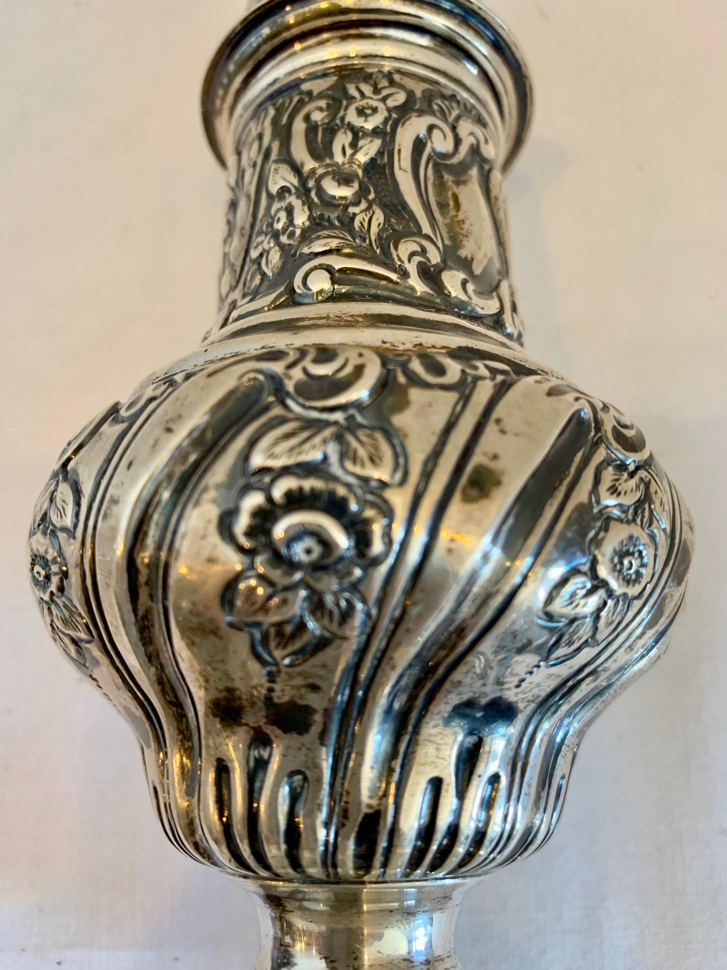 Sterling Repousse  Powdered Sugar Shaker For Sale 2