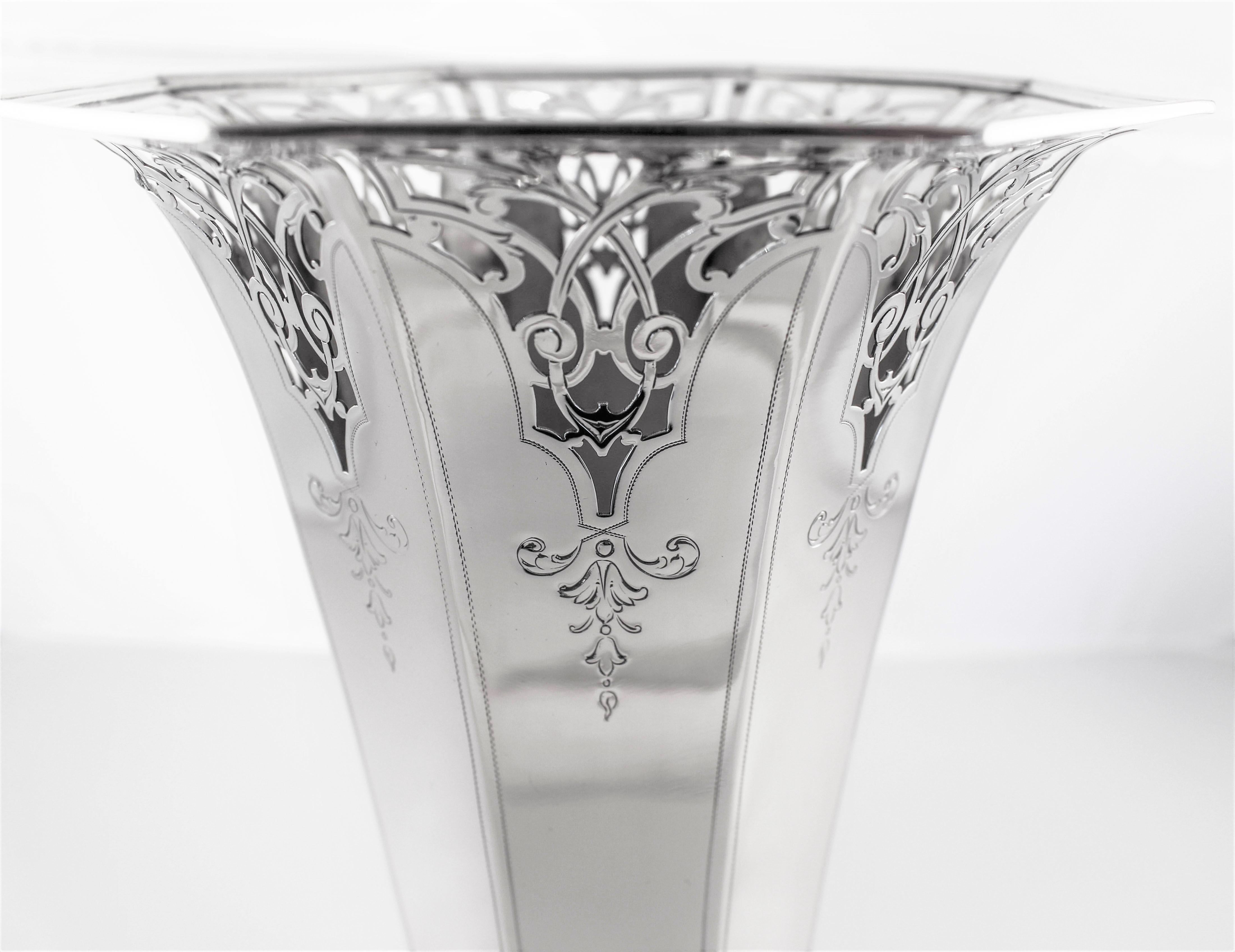 American Sterling Reticulated Vase