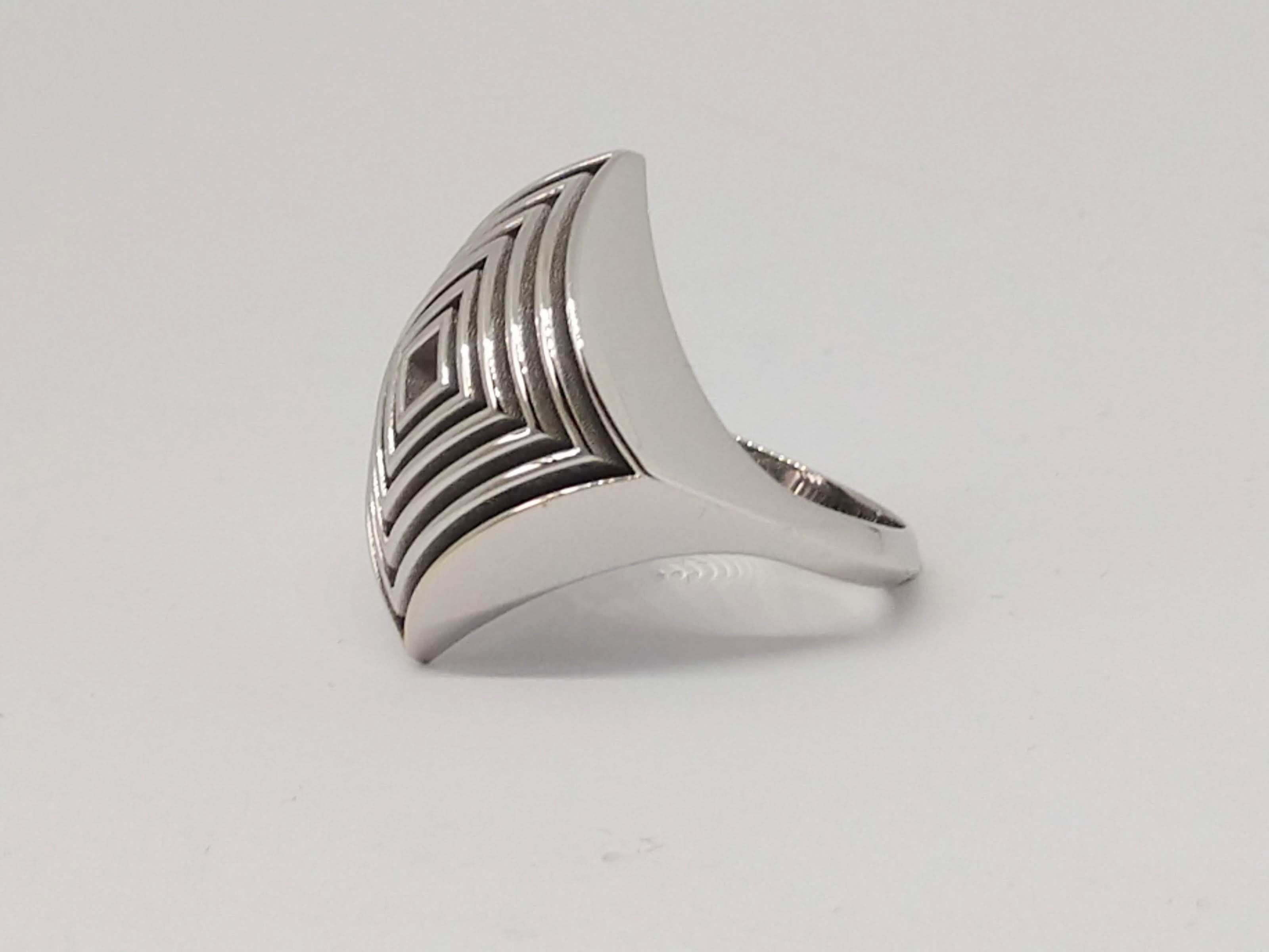 For Sale:  Sterling  Rhombus Rows Ring 11