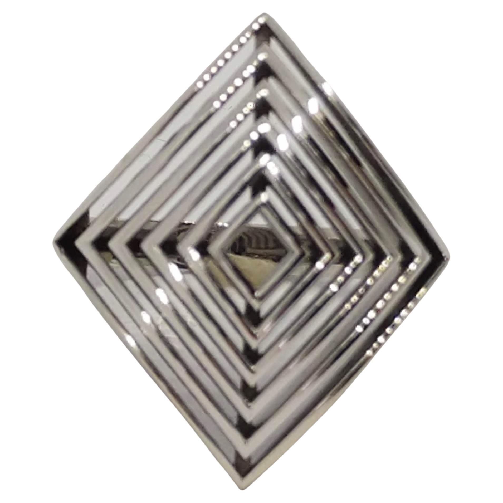 For Sale:  Sterling  Rhombus Rows Ring 2