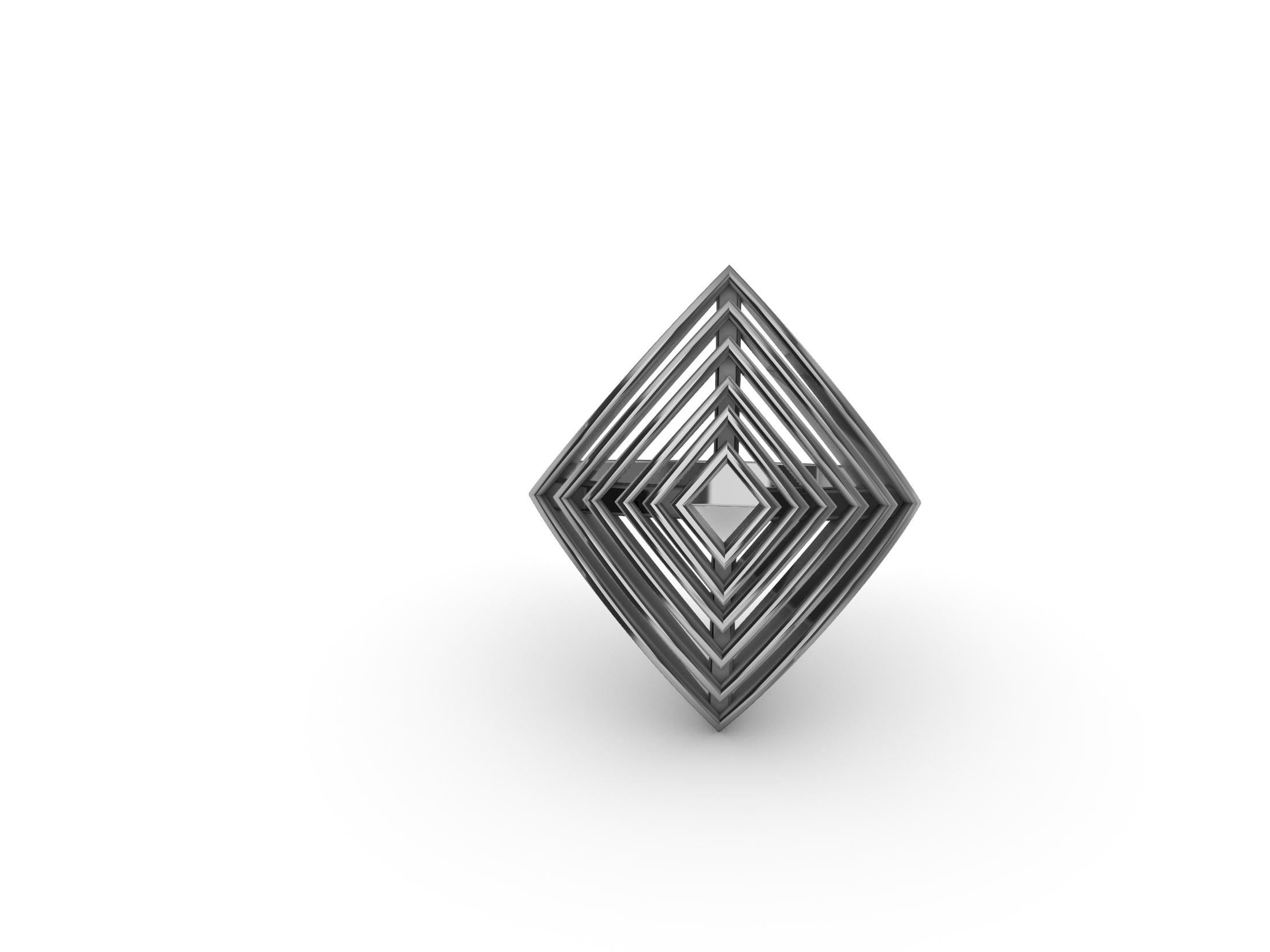 For Sale:  Sterling  Rhombus Rows Ring 7