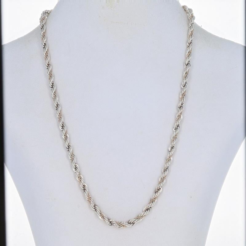 Sterling Rope & Prince of Wales Fancy Twist Chain Necklace 18
