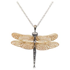 Sterling  Rose Gold Plated Dragon Fly