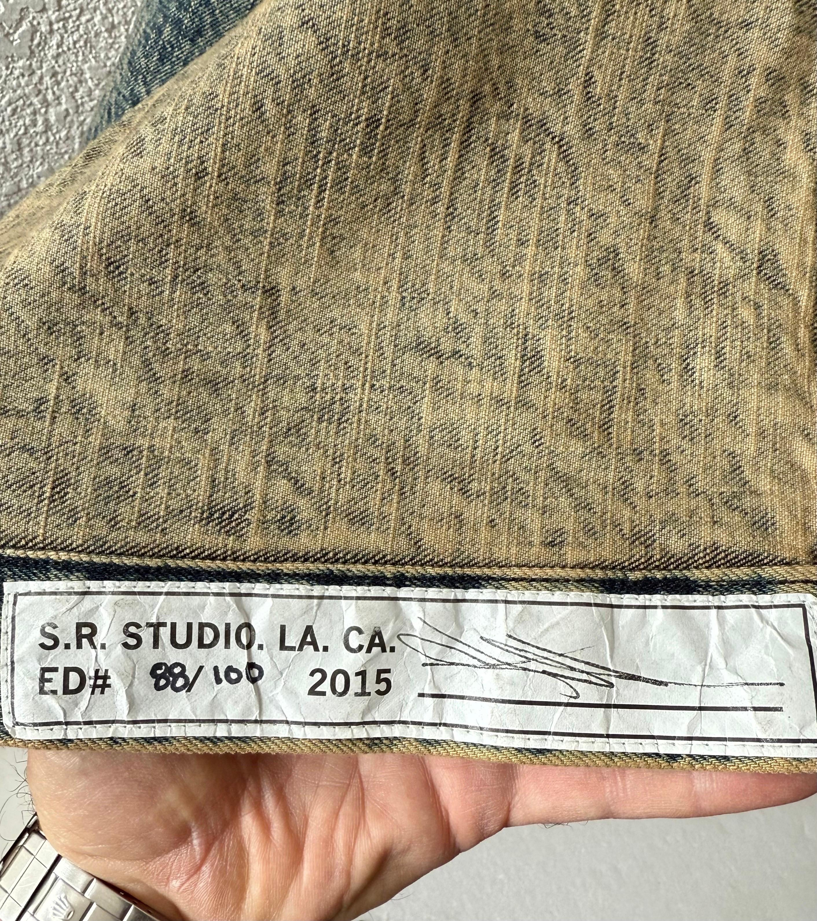 Sterling Ruby American Flag Denim Chianti Flag Tapestry Wall Hanging Pop Art For Sale 12