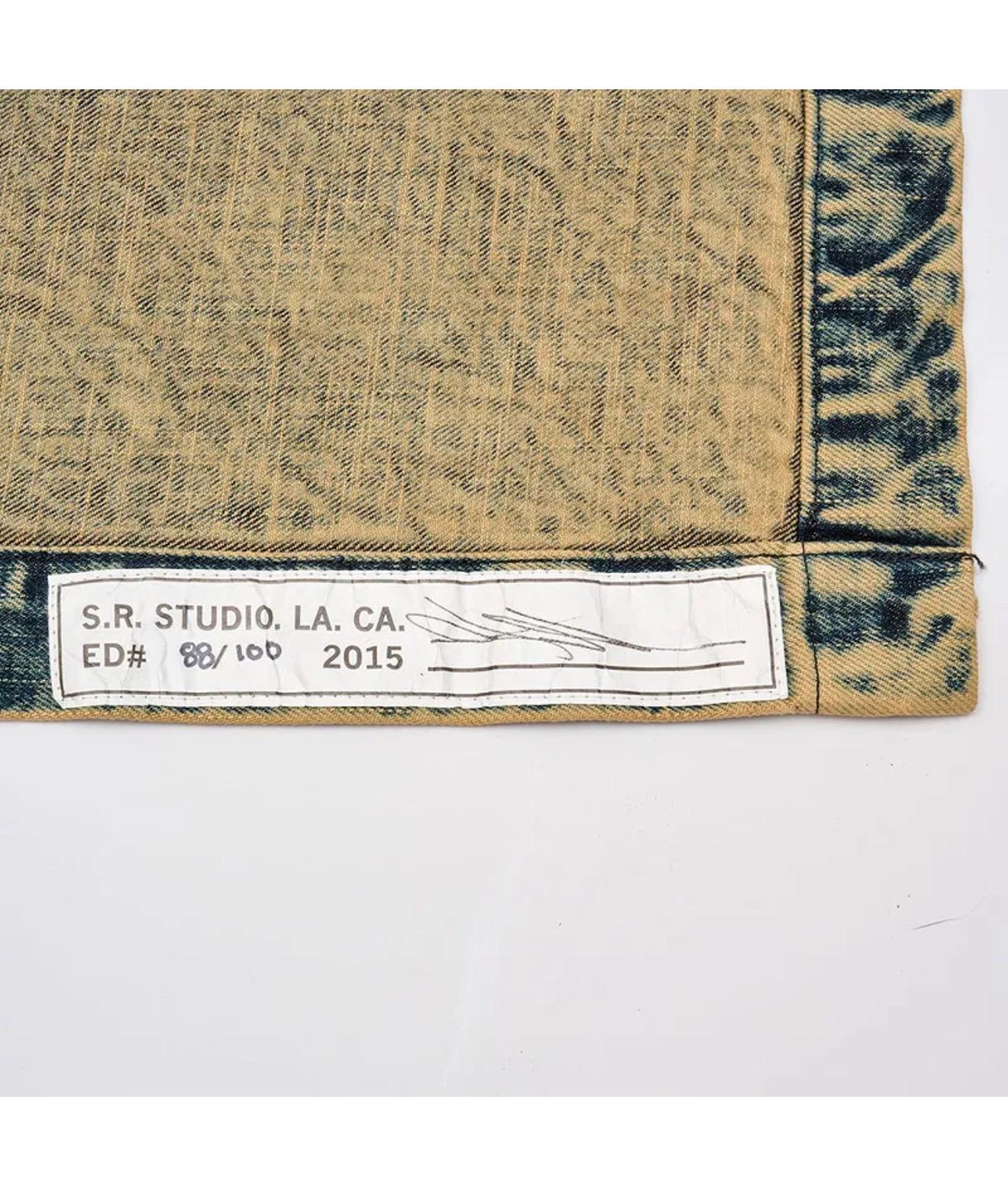 Sterling Ruby American Flag Denim Chianti Flag Tapestry Wall Hanging Pop Art For Sale 6