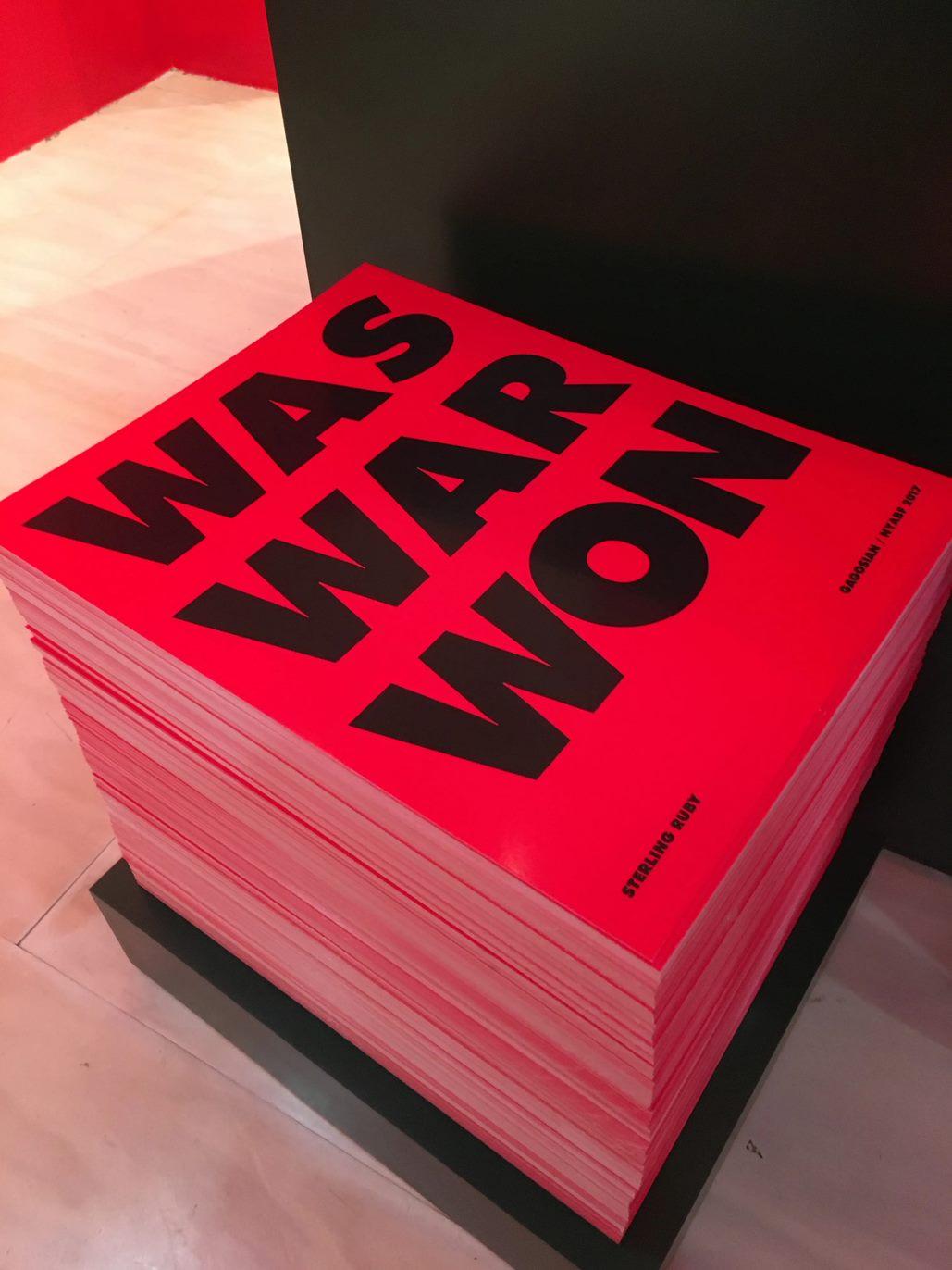 WAS WAR WON lithographic poster, exclusively for Gagosian booth at NY Book fair - Black Abstract Print by Sterling Ruby