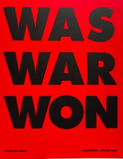 WAS WAR WON lithographic poster, exclusively for Gagosian booth at NY Book fair