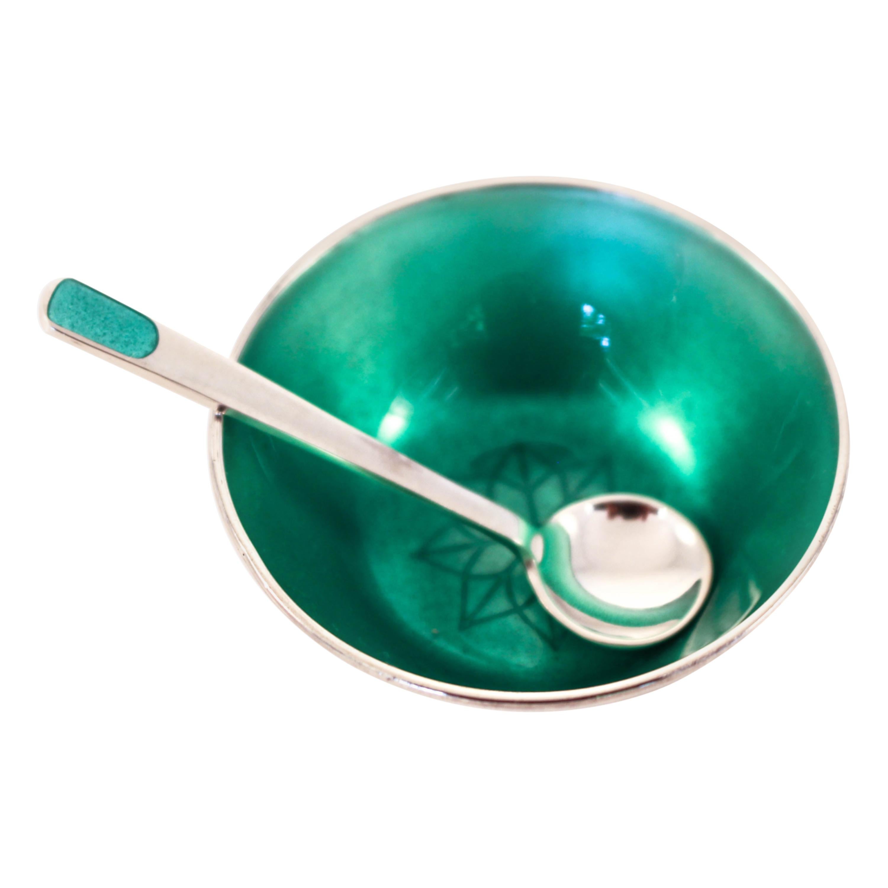 Sterling Salt Cellar with Spoon