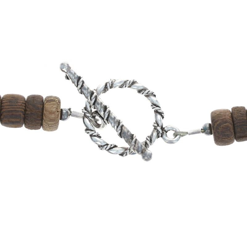 Collana con medaglione in serpentino e Wood Horse 18 1/2