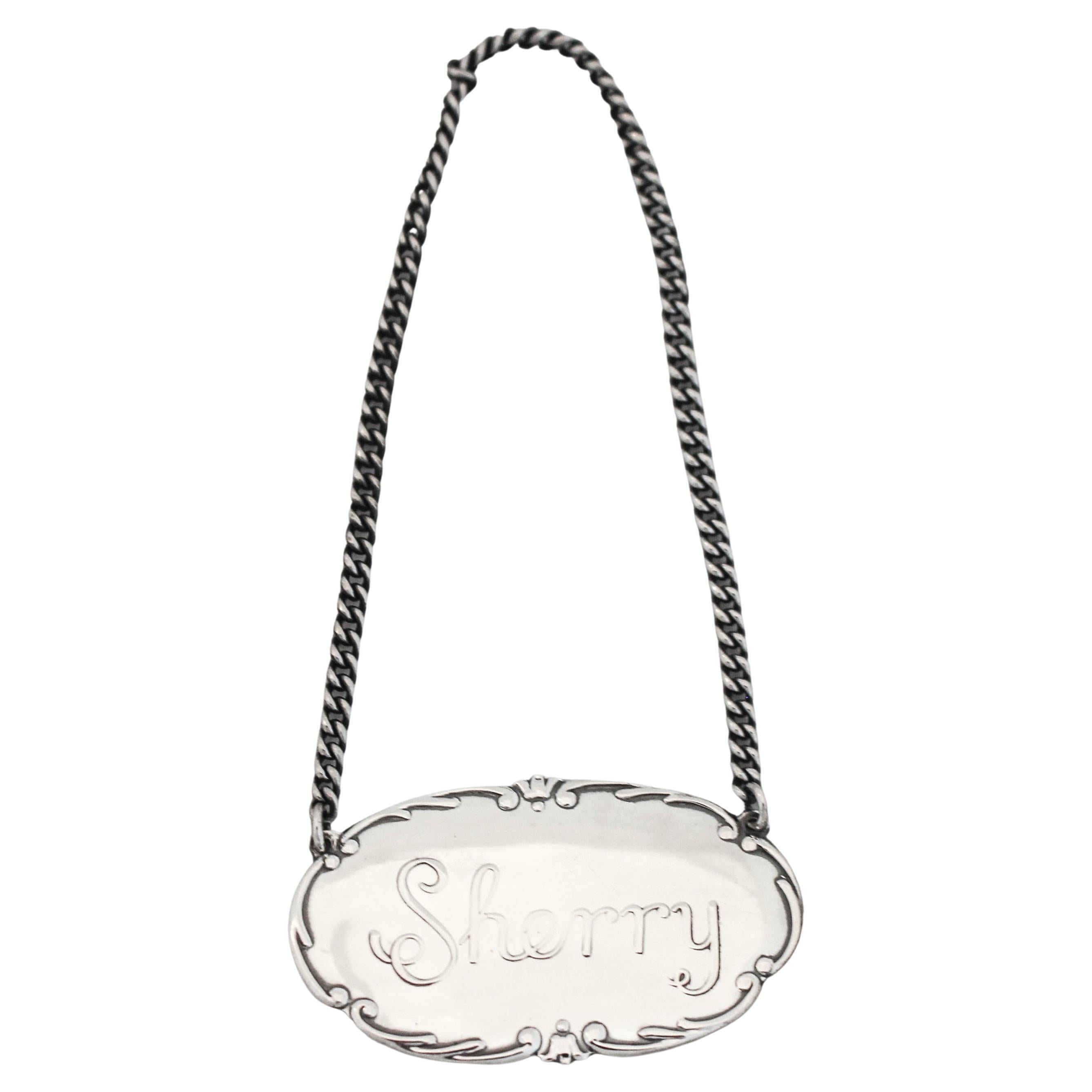 Sterling “Sherry” Decanter Tag
