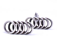 Gemelos modernistas en espiral "Sigi" Sigredo Pineda de plata esterlina