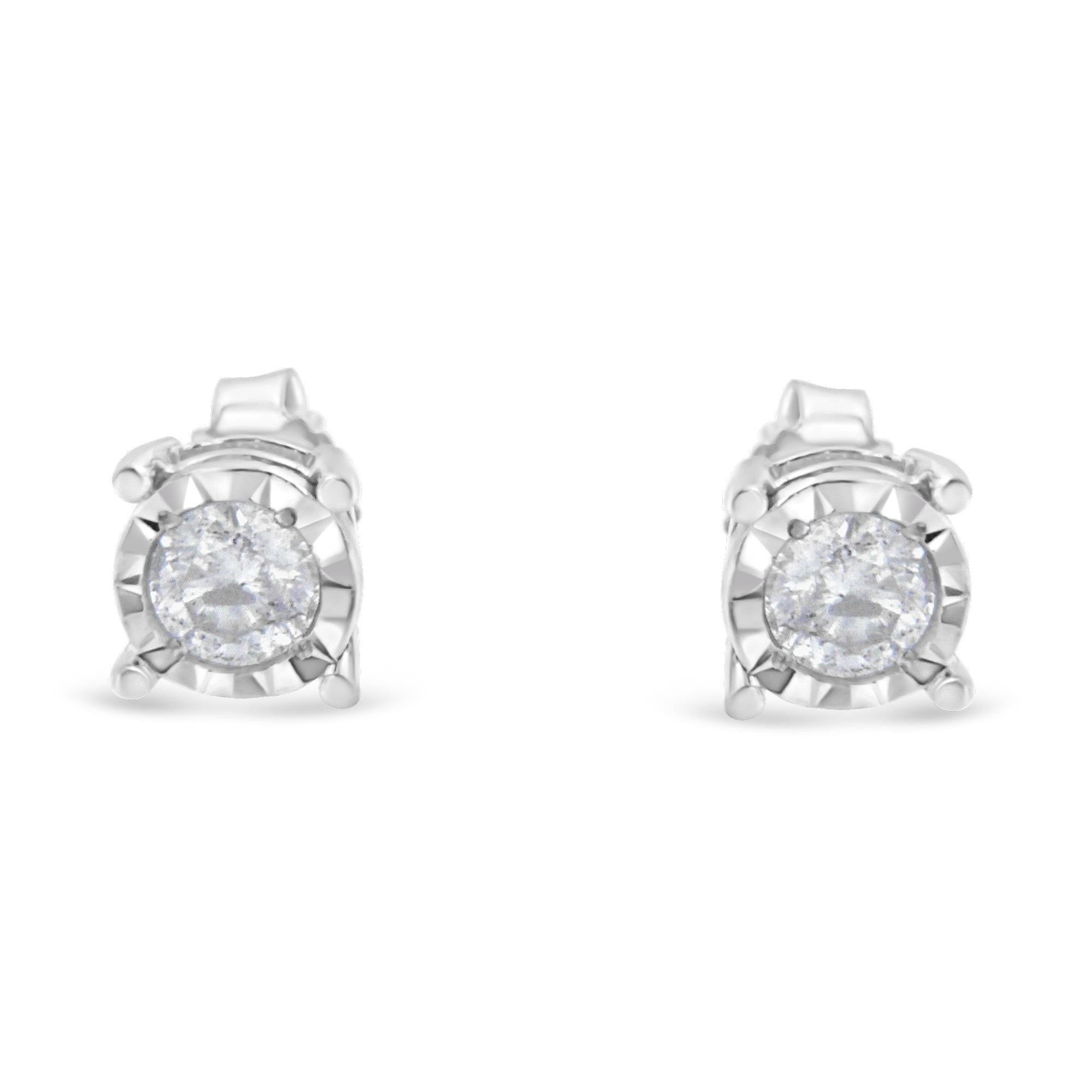 1 2 carat diamond stud earrings in sterling silver