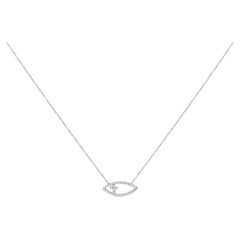 Sterling Silber 1/2 Cttw Diamant Kreuz und Evil Eye 18" Zoll Anhänger Halskette