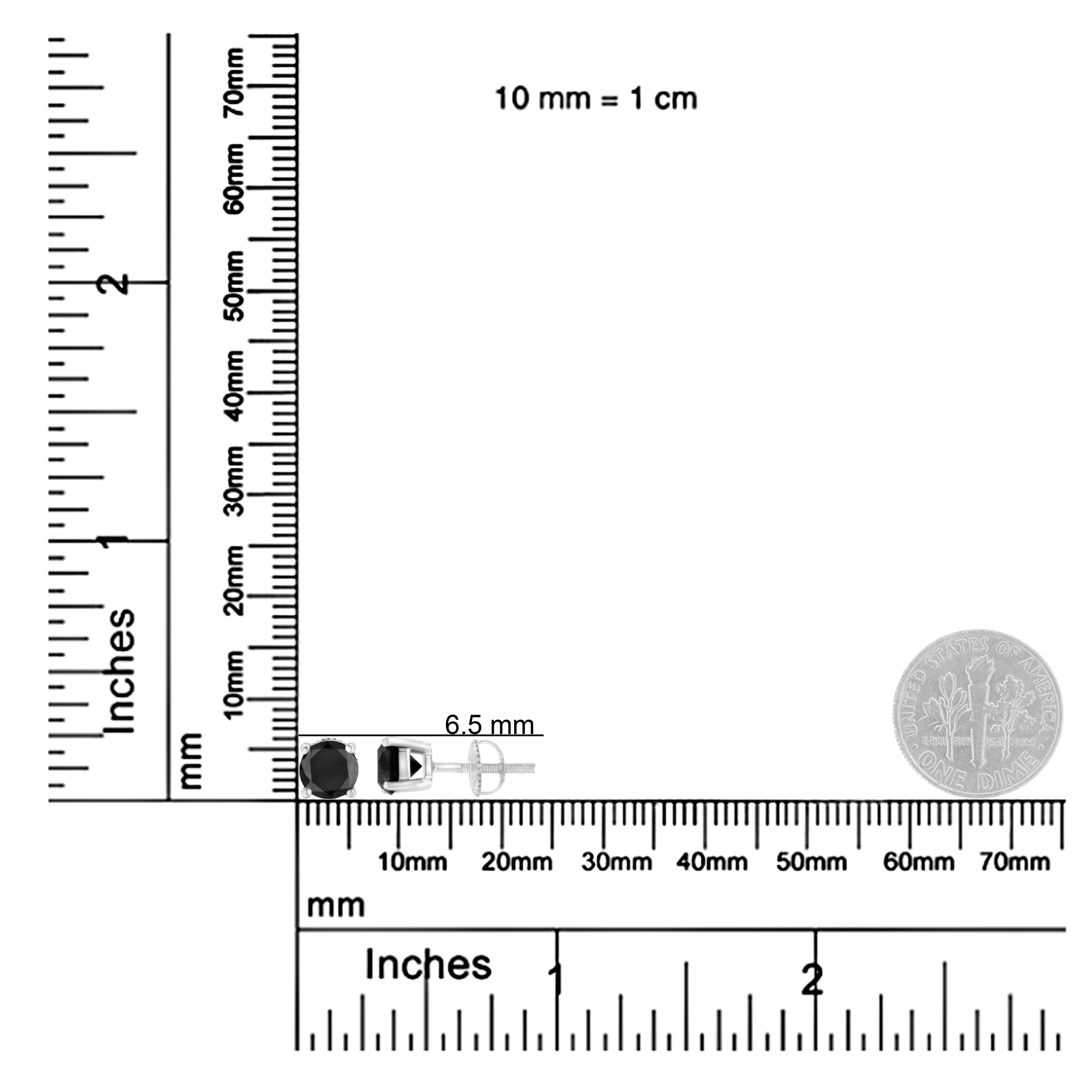 Klassische 4-Krappen-Ohrstecker aus Sterlingsilber mit 1,0 Karat schwarzem Diamant in Schraubverschluss im Zustand „Neu“ im Angebot in New York, NY