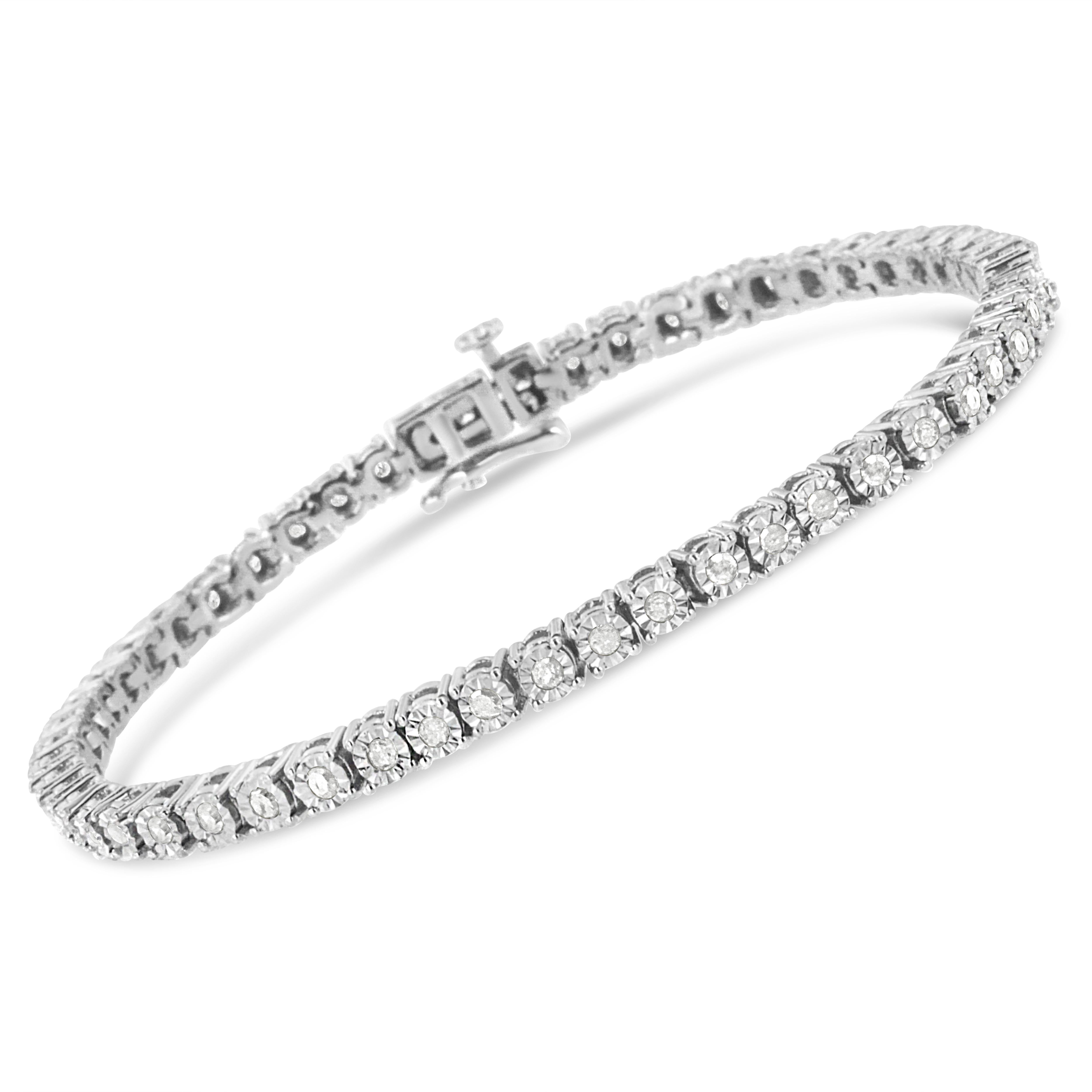 This feminine and luxe tennis bracelet is made up of the most lovely, multifaceted rose cut diamonds, reminiscent of vintage-era Art Deco jewelry style. Set in real, solid .925 sterling silver links for a timeless style, in your choice of precious
