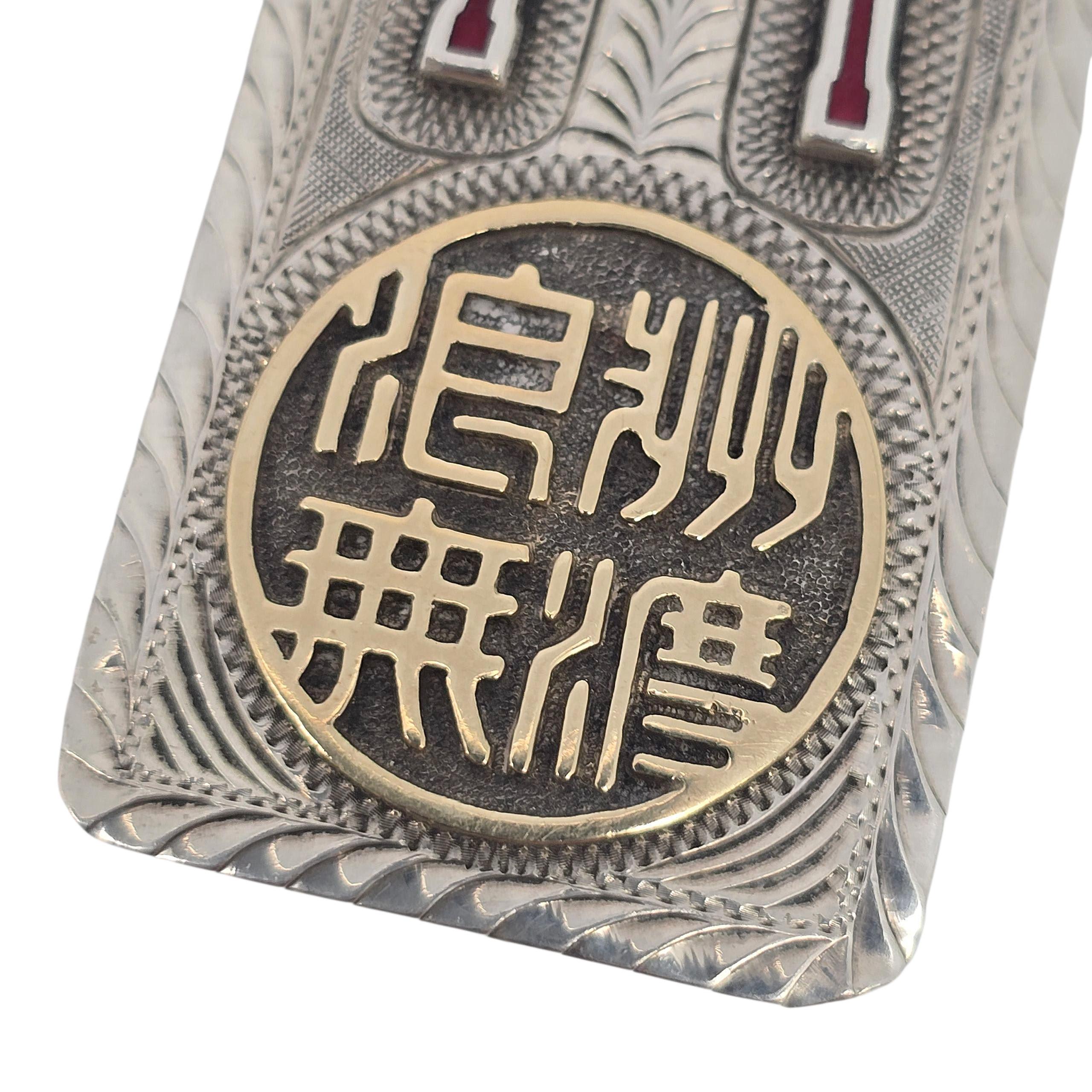 Pince à billets en argent sterling, or jaune 10K, avec accents Good Fortune & Wealth #23330 3