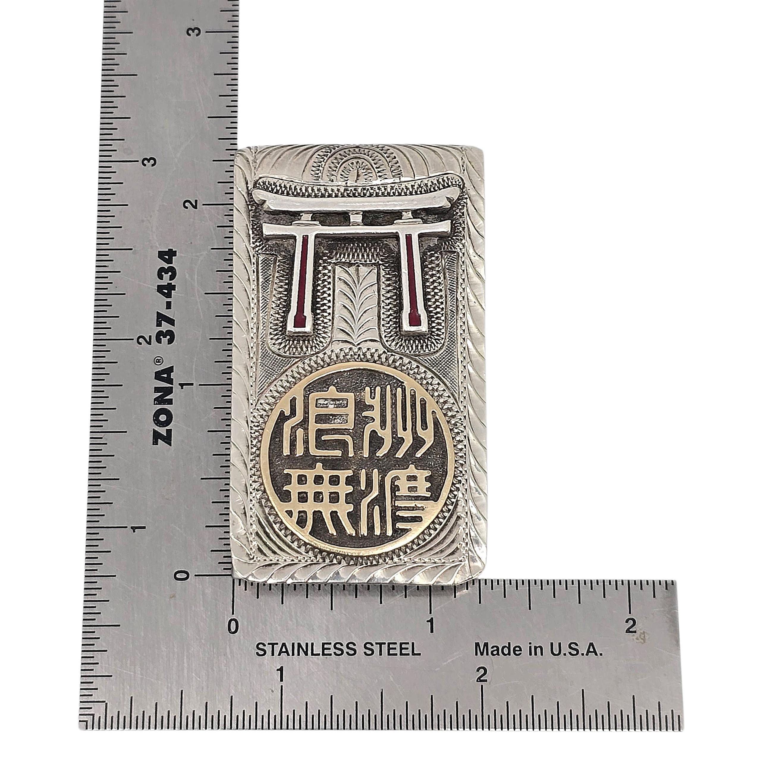 Pince à billets en argent sterling, or jaune 10K, avec accents Good Fortune & Wealth #23330 5