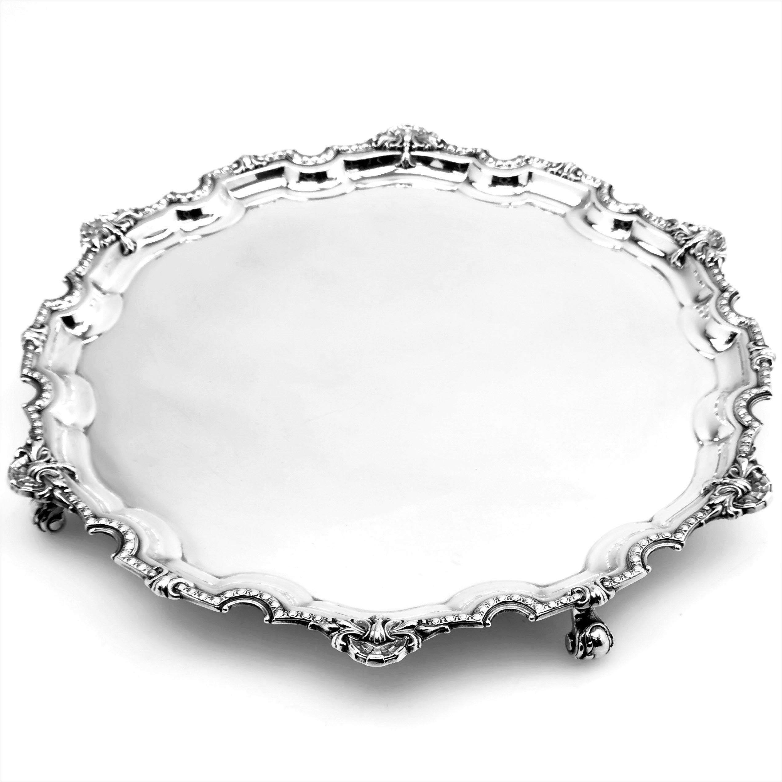 English Sterling Silver Salver / Tray / Platter 1966