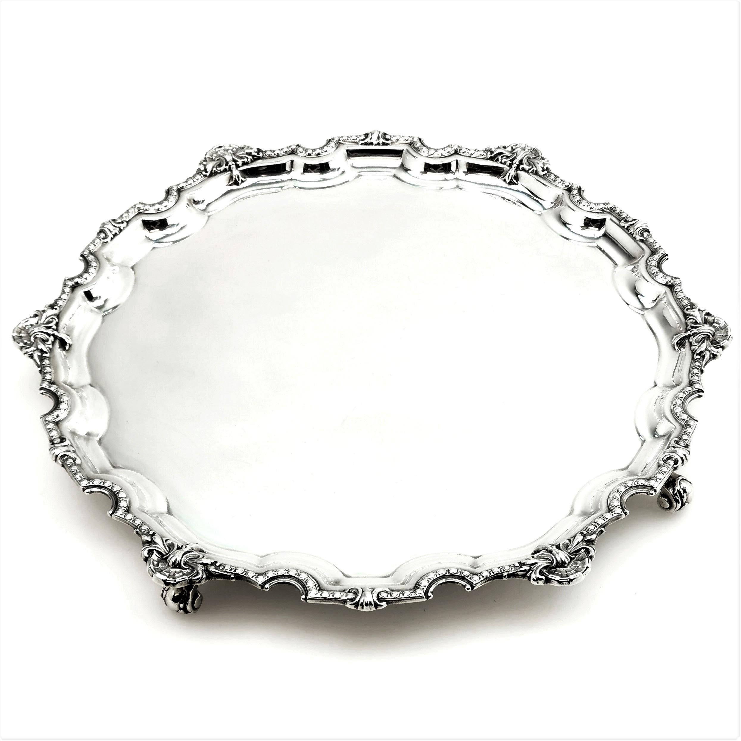 Sterling Silver Salver / Tray / Platter 1966 In Good Condition In London, GB