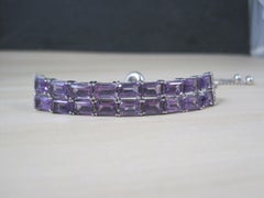 Sterling Silver 13.70 Carat Amethyst Bolo Bracelet