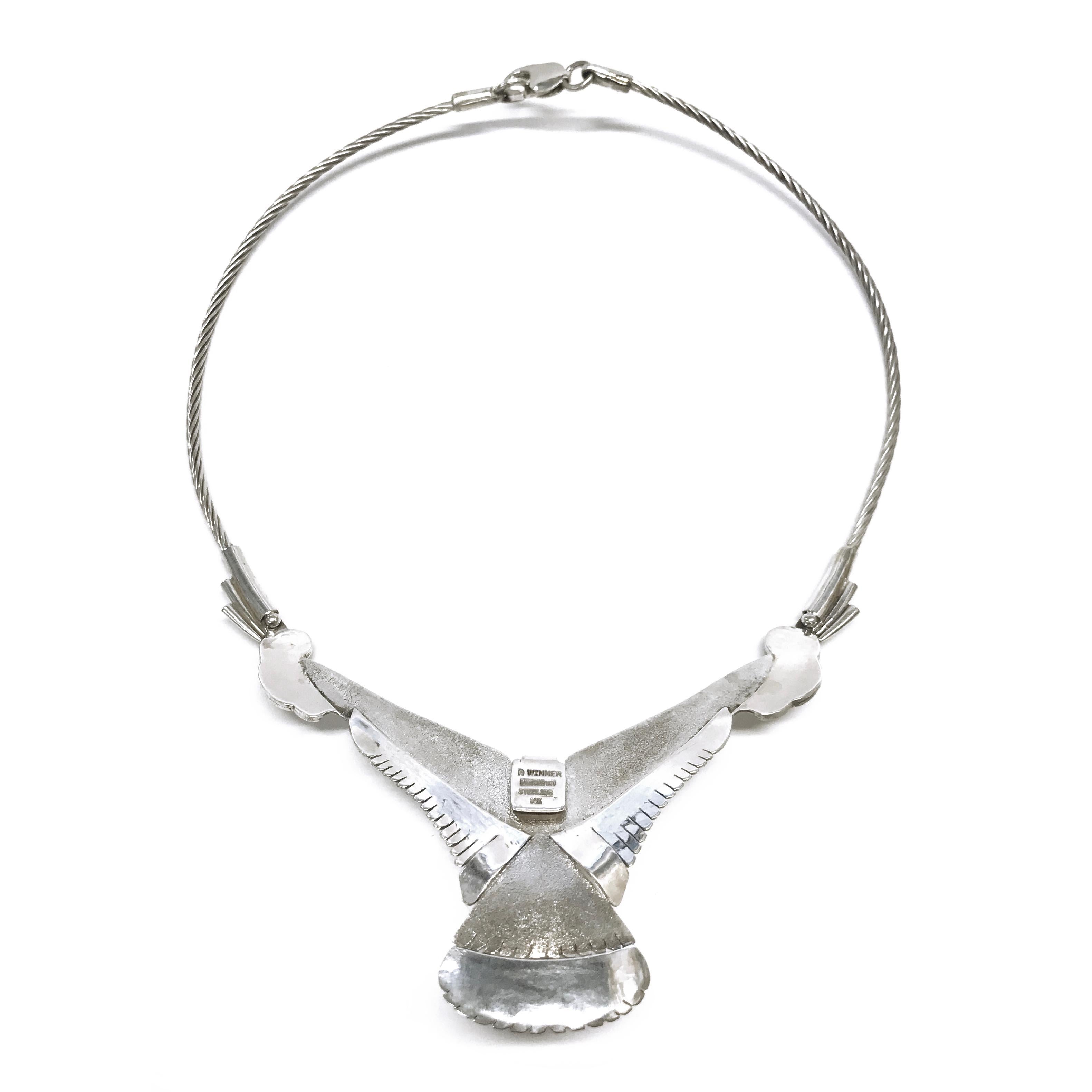 Women's or Men's Sterling Silver 14 Karat Ruby Eagle Necklace