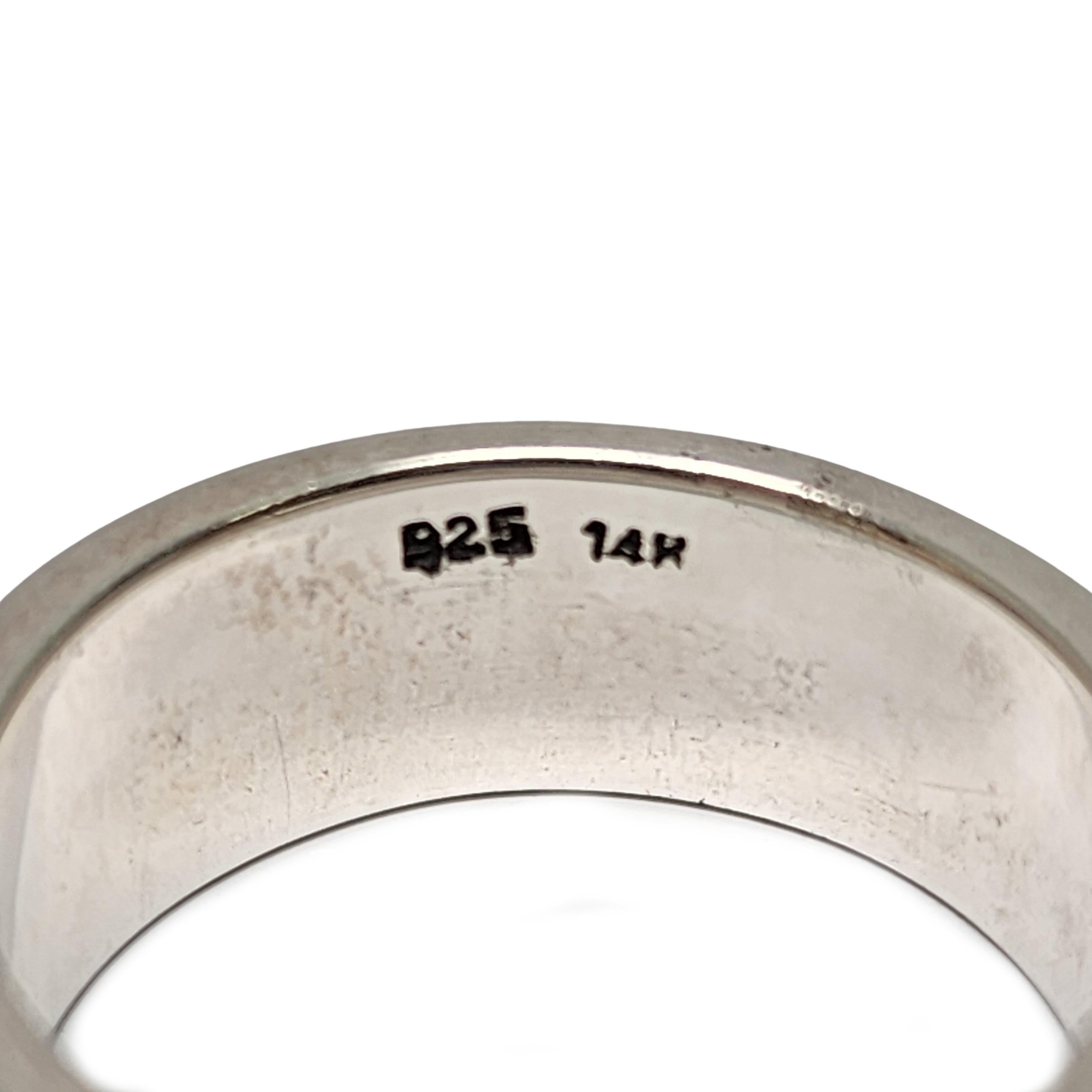 Sterling Silber 14K Gold Akzent Celtic Knotenband Ring Größe 8 #16693 im Angebot 3
