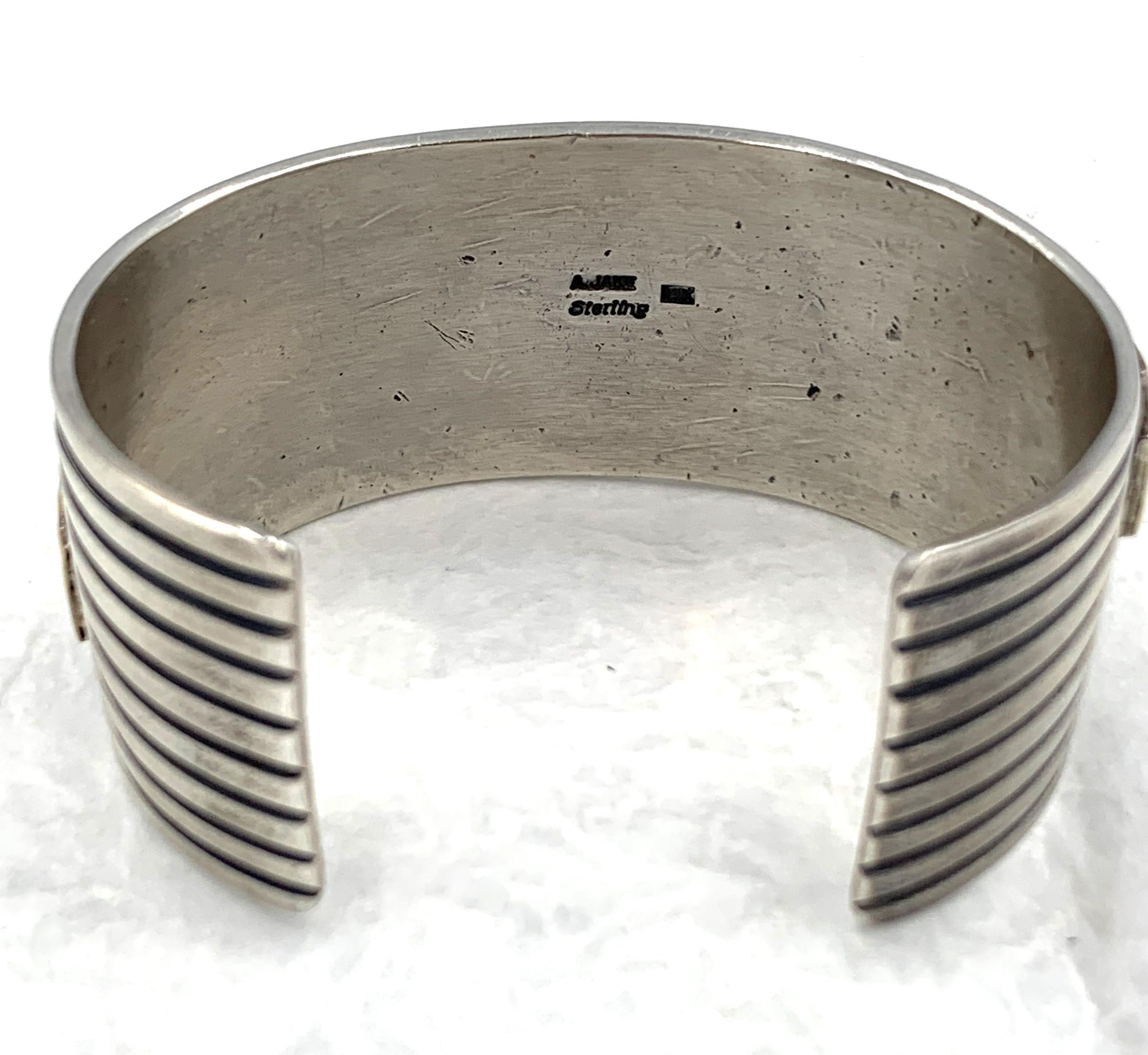 Sterling Silver & 14k Gold Crosses Cuff by Albert Jake In New Condition For Sale In Scottsdale, AZ
