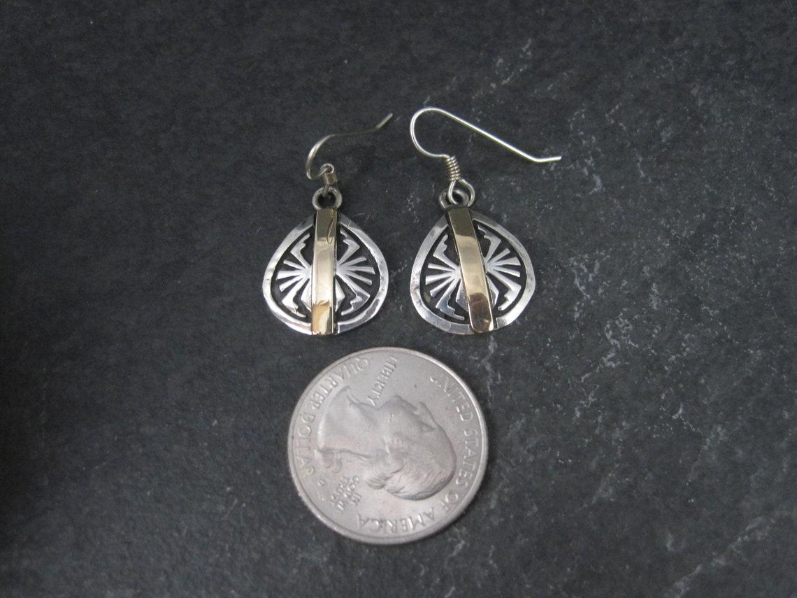 Sterling Silver 14K Southwestern Spider Earrings In Excellent Condition For Sale In Webster, SD