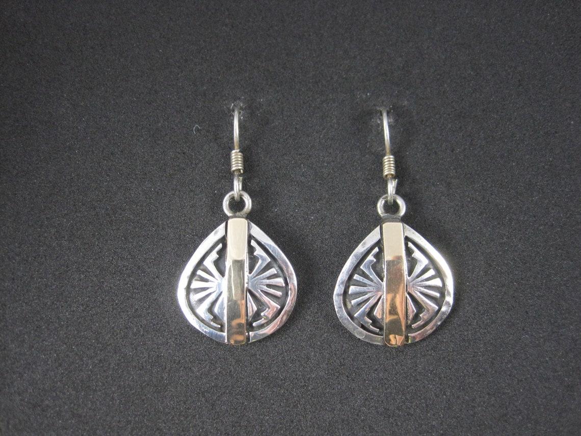 Sterling Silver 14K Southwestern Spider Earrings For Sale 1