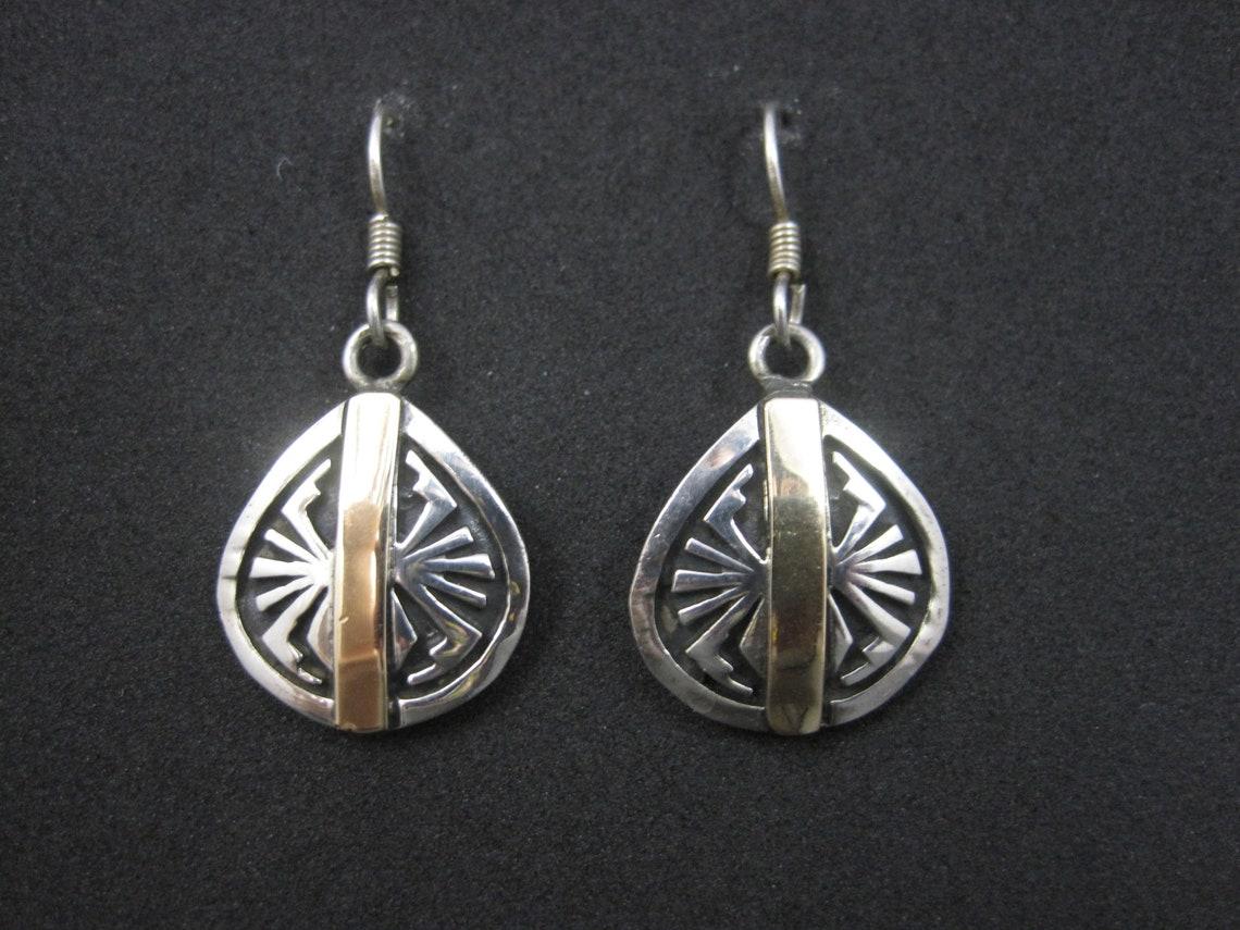 Sterling Silver 14K Southwestern Spider Earrings For Sale 2