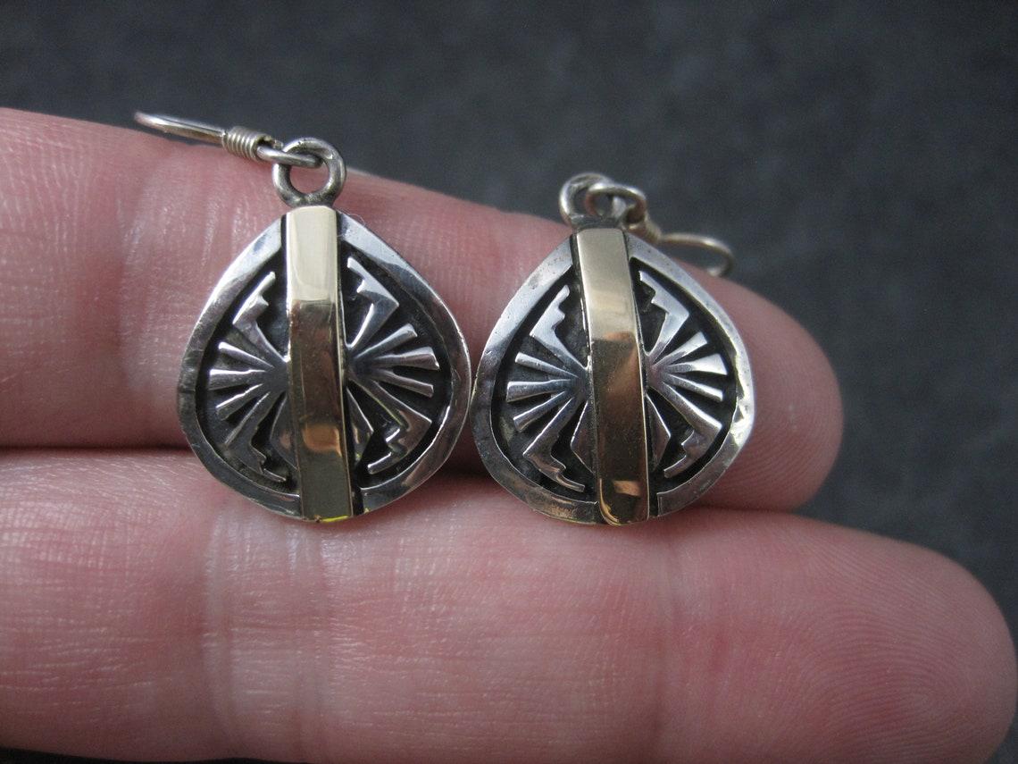 Sterling Silver 14K Southwestern Spider Earrings For Sale 4