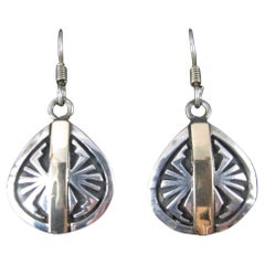 Sterling Silver 14K Southwestern Spider Earrings