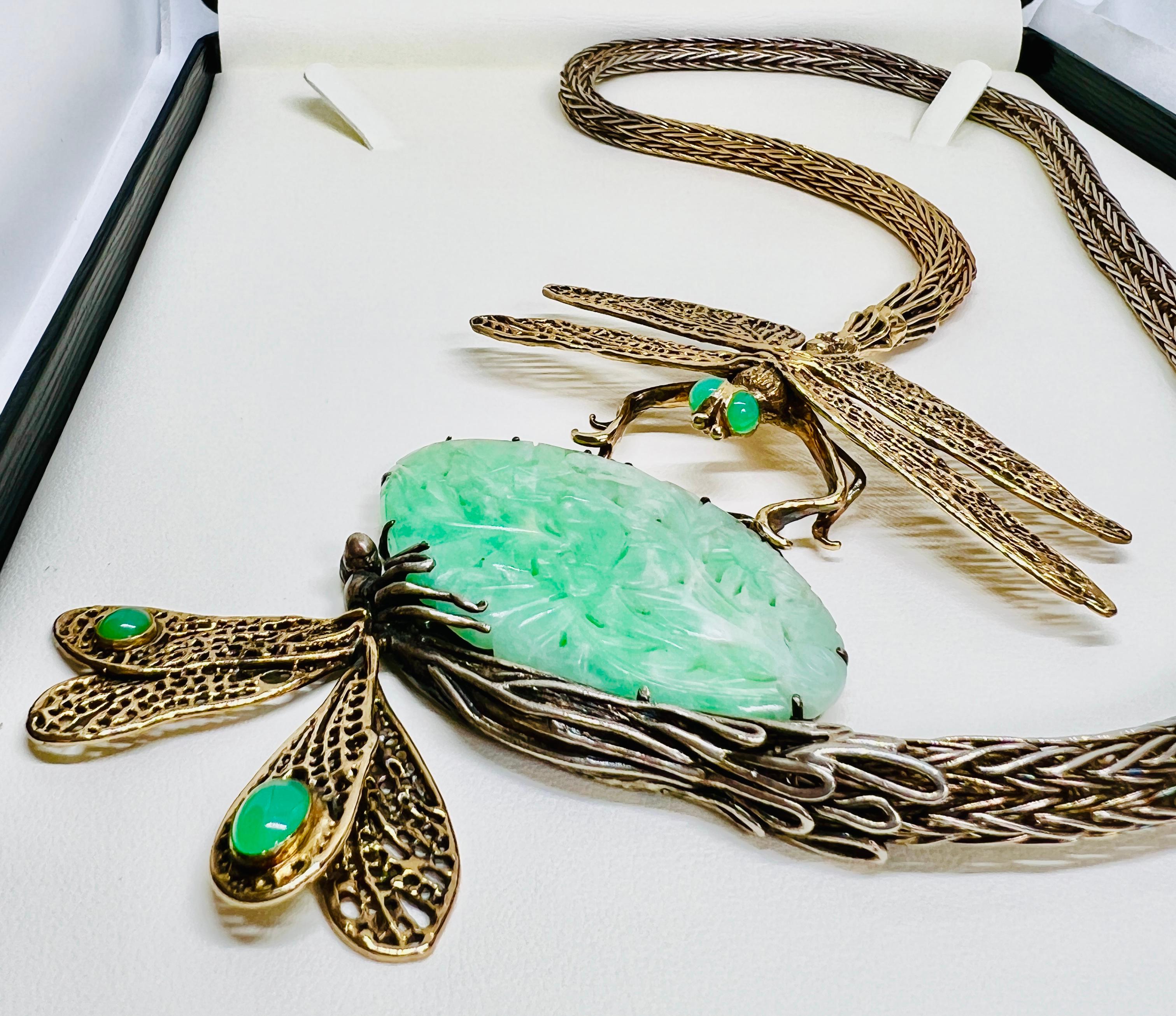 Jade 2024 dragonfly necklace