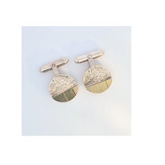 Sterling Silver 18 Karat Yellow Gold Donald Friedlich Cufflinks