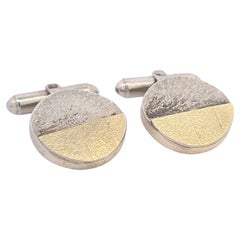 Sterling Silver 18 Karat Yellow Gold Donald Friedlich Cufflinks