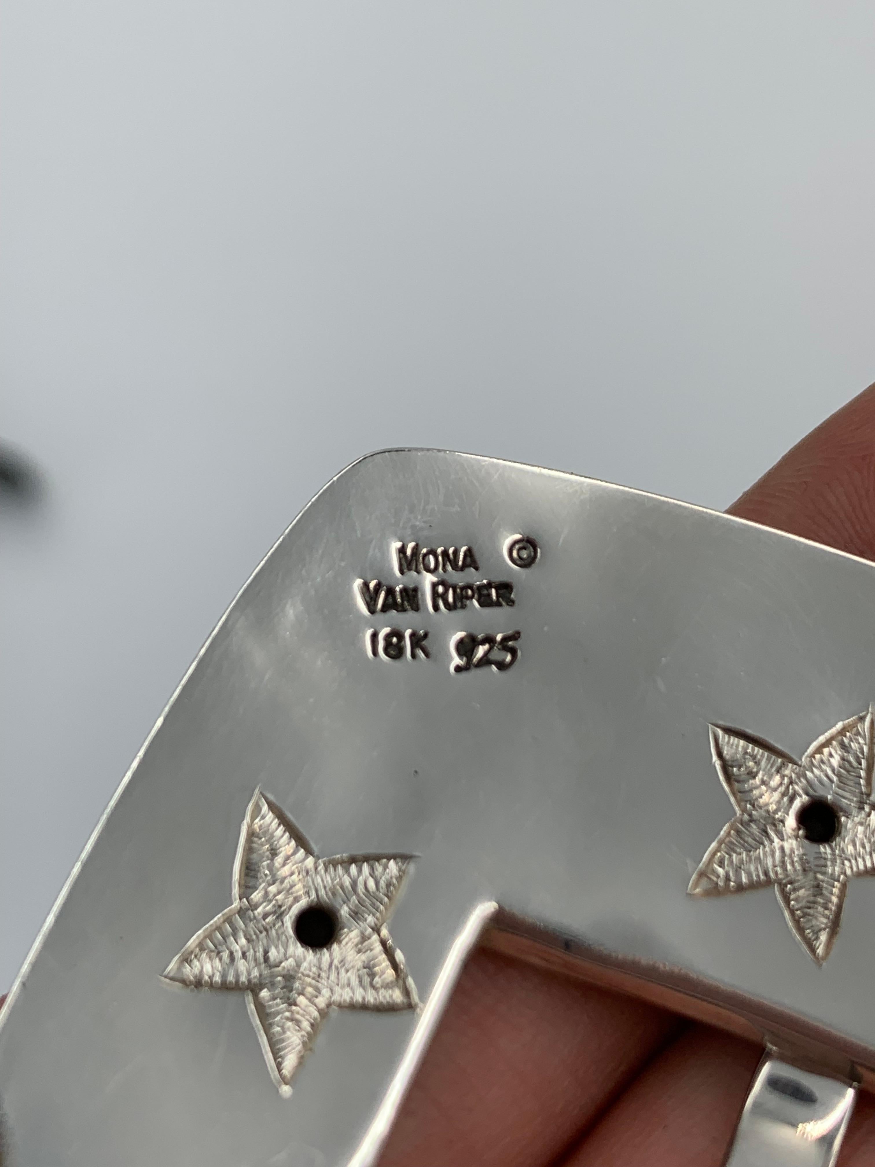 Ensemble boucle Ranger 4 pièces en argent sterling et or 18 carats par Mona Van Riper en vente 12
