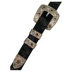 Sterling Silver & 18k Gold 4-Piece Ranger Buckle Set by Mona Van Riper