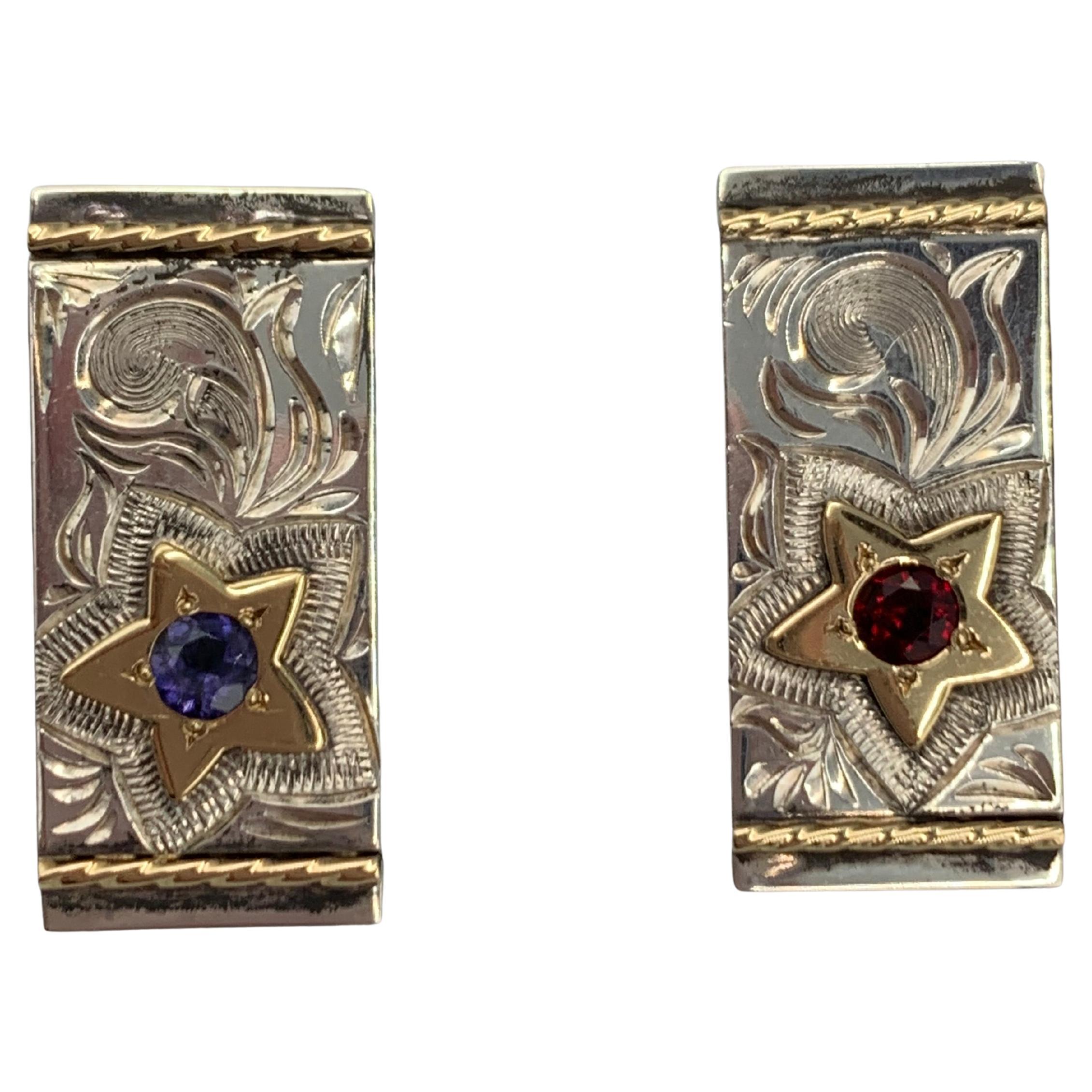 Ensemble boucle Ranger 4 pièces en argent sterling et or 18 carats par Mona Van Riper Unisexe en vente