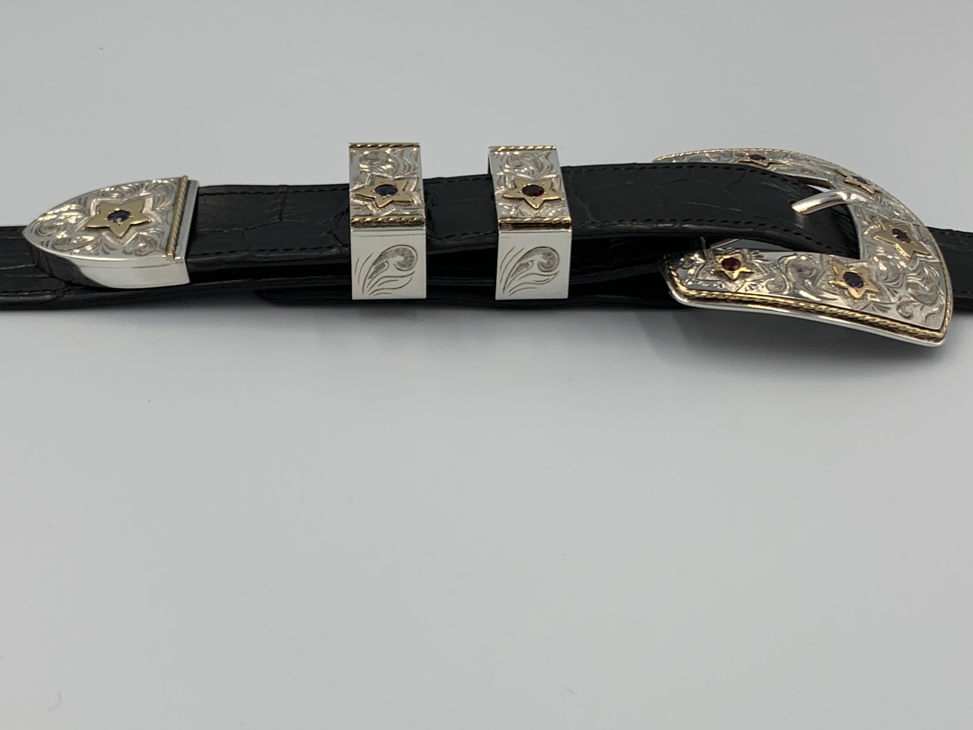Ensemble boucle Ranger 4 pièces en argent sterling et or 18 carats par Mona Van Riper en vente 3